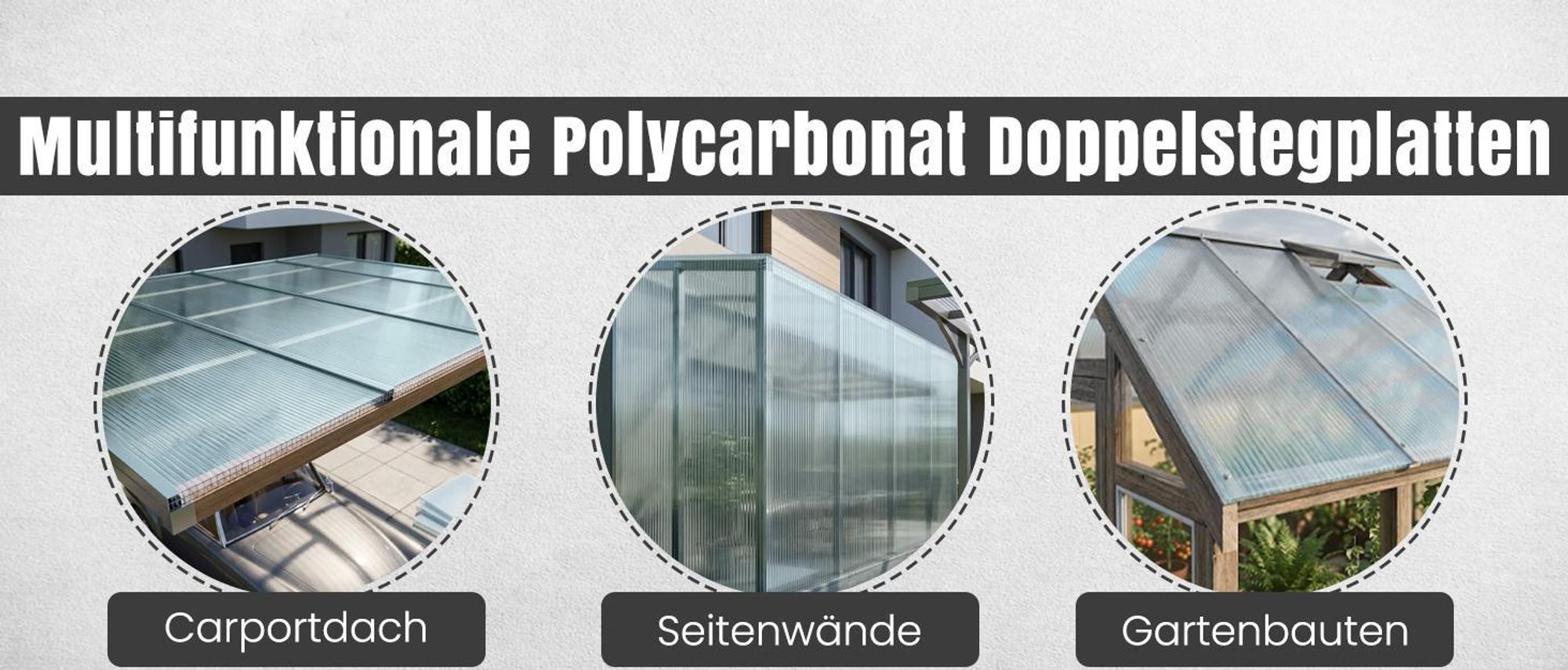 LP Projekt Gewächshauspaneele 605 × 1210 mm | 4 mm Polycarbonat-Gewächshausplatten in 5er-Packung | Doppelwandplatten mit UV- & witterungsbeständig