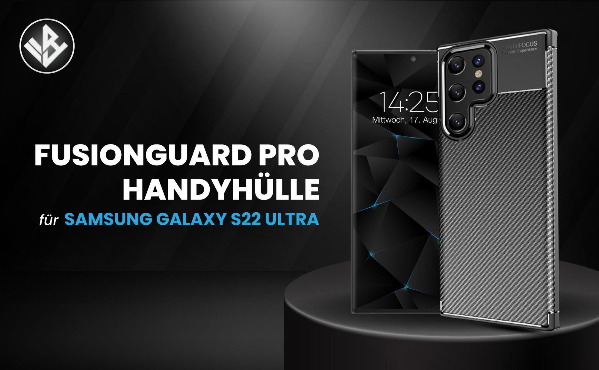 Schwarze ergonomische Schutzhülle für das Samsung Galaxy S22 Ultra