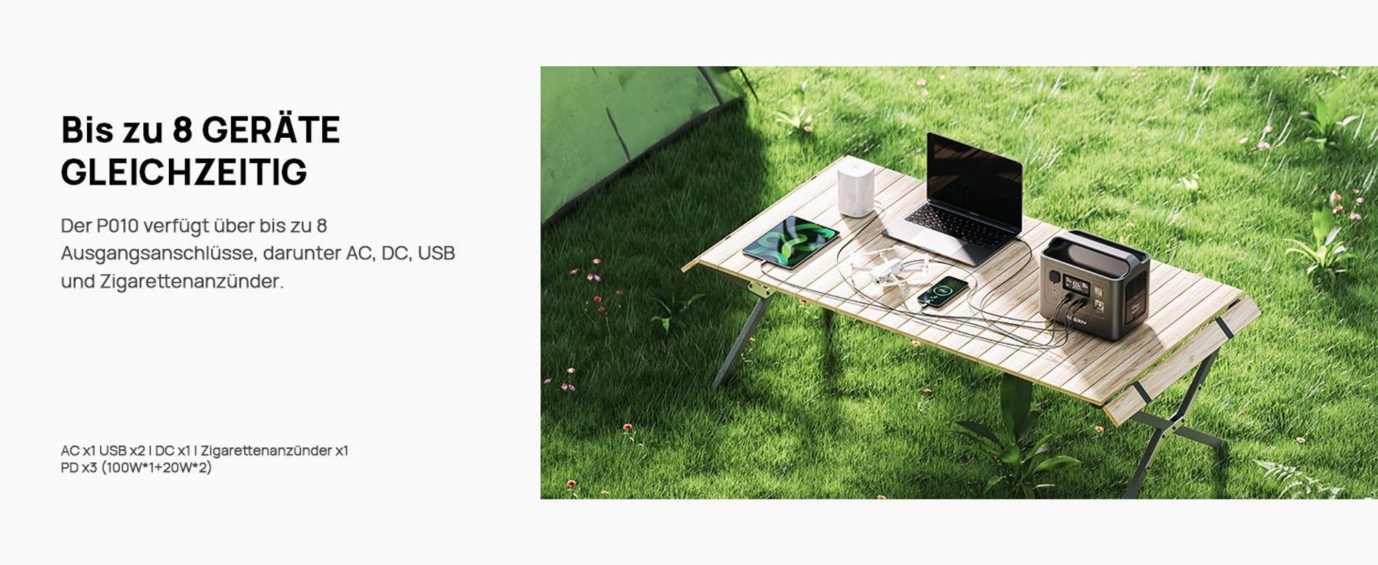 AFERIY Powerstation 800 W 512 Wh LiFePO4 Akku mit UPS und MPPT für Camping und Zuhause