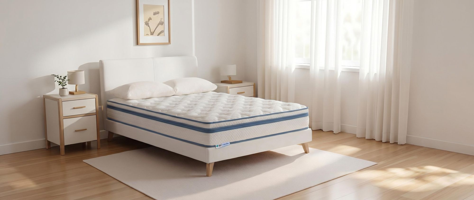 Federkernmatratze, 9-Zonen, 25 cm Taschenfederkern Matratze, 90 x 200 cm Kühlende Gelmatratze, Orthopädische, Mittlerer Härtegrad H3, Lyocell-Gewebe