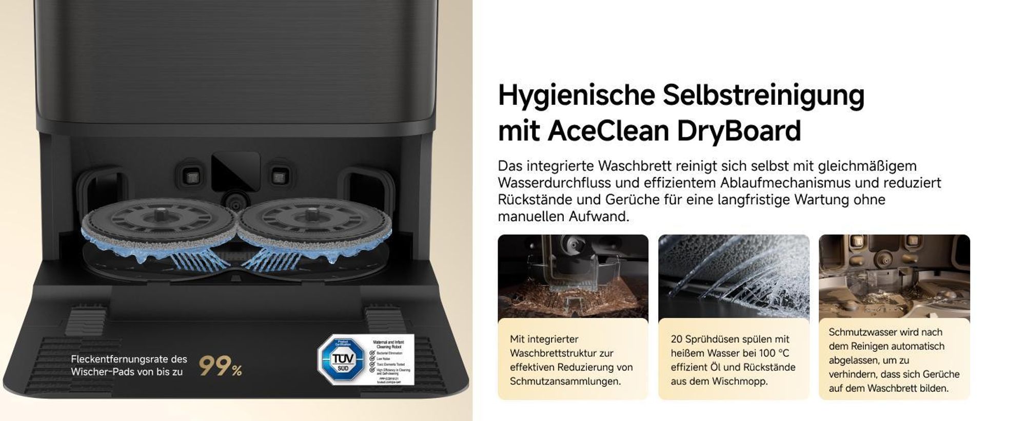 Dreame L50 Ultra AE Saugroboter mit Wischfunktion,28.000Pa Saugleistung,Automatische Entleerungsstation,Ausziehbare Seitenbürste,DryBoard,Schwarz