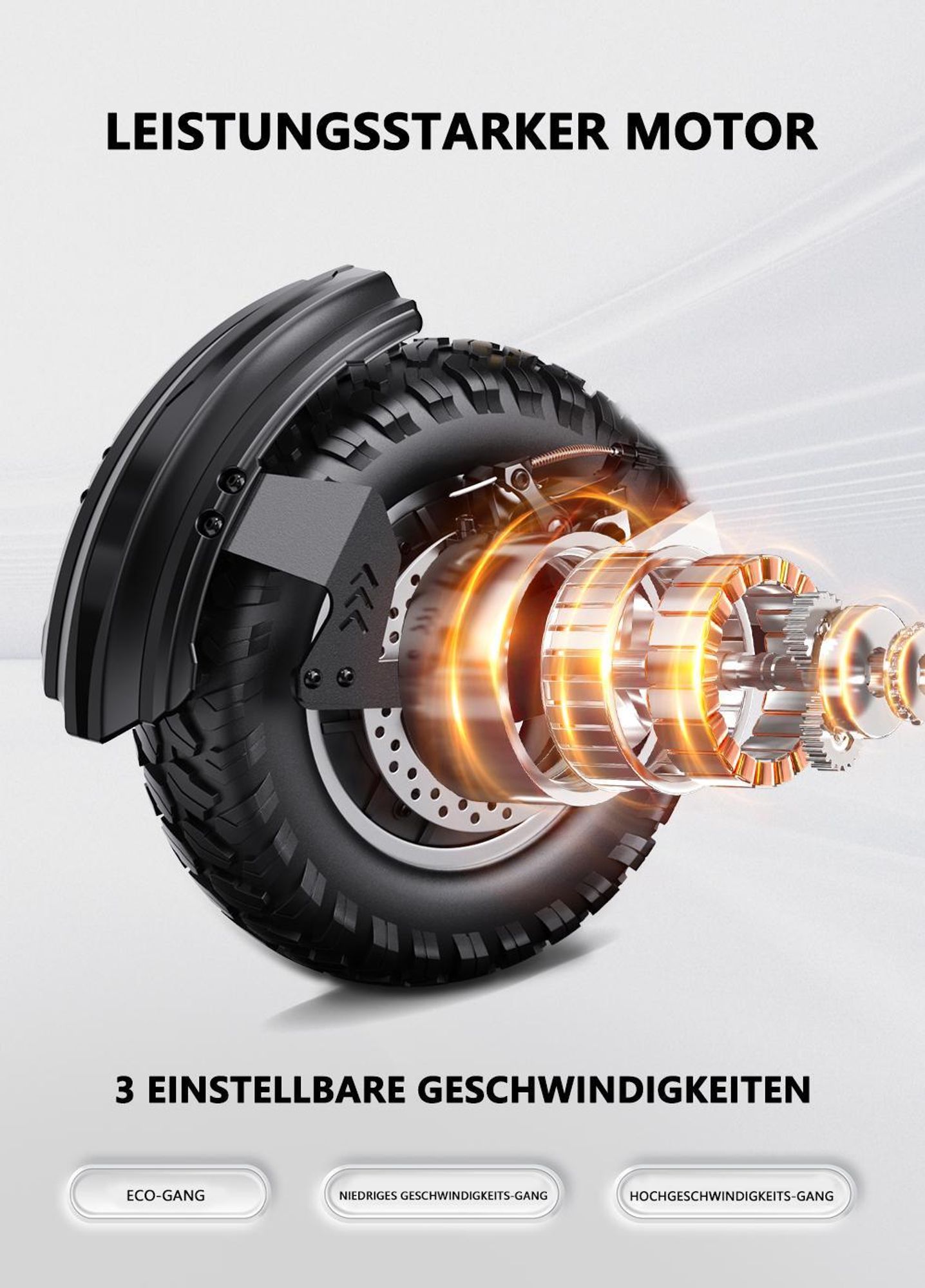 Elektroroller OOTD T10 - Motor 500W Akku 48V13.5AH 11" Reifen Scheibenbremse - Schwarz Grau