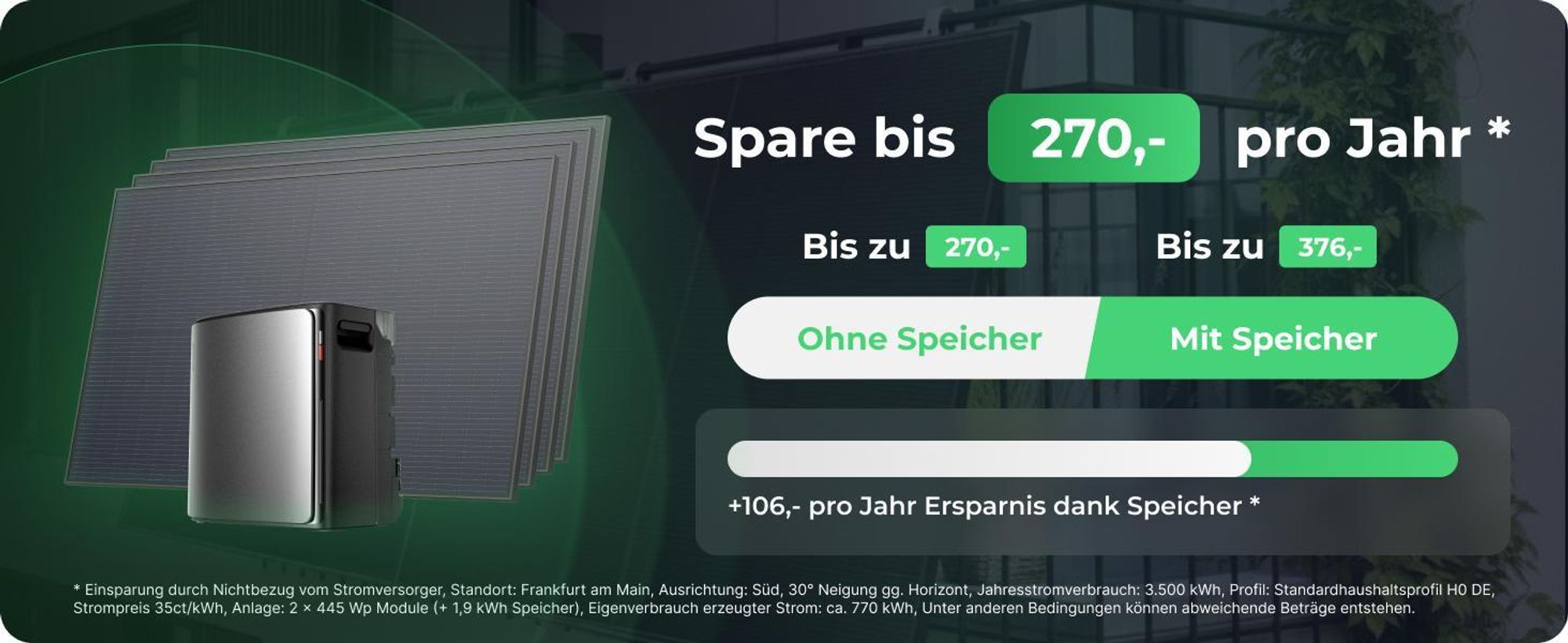 Solarway® 920Wp / 800W Balkonkraftwerk komplett Steckdose - neuester EcoFlow Stream 800 Watt Wechselrichter