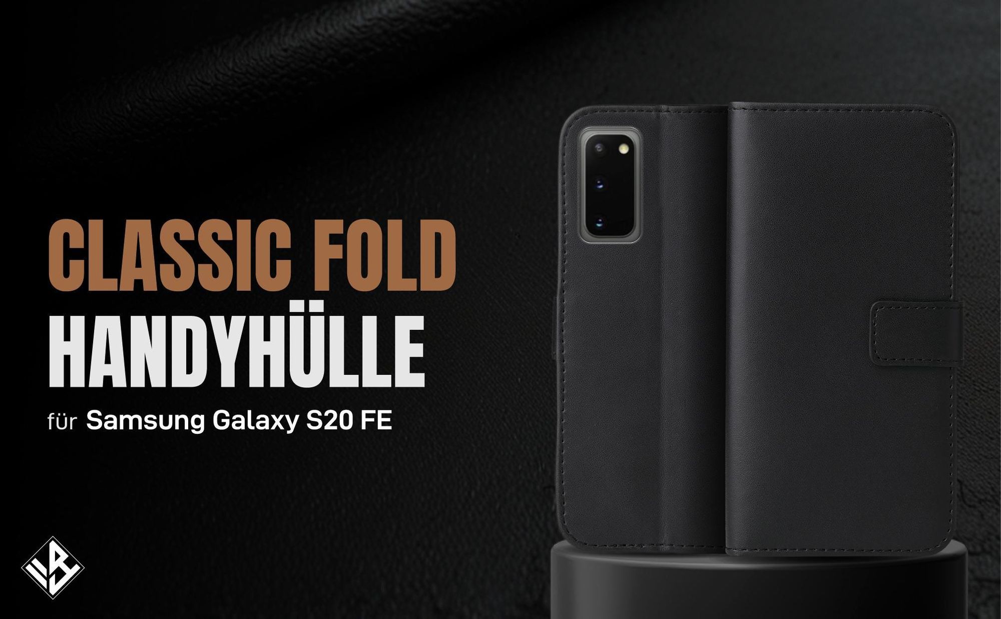Schwarze Klapphülle für Samsung Galaxy S20 FE mit Wallet-Funktion