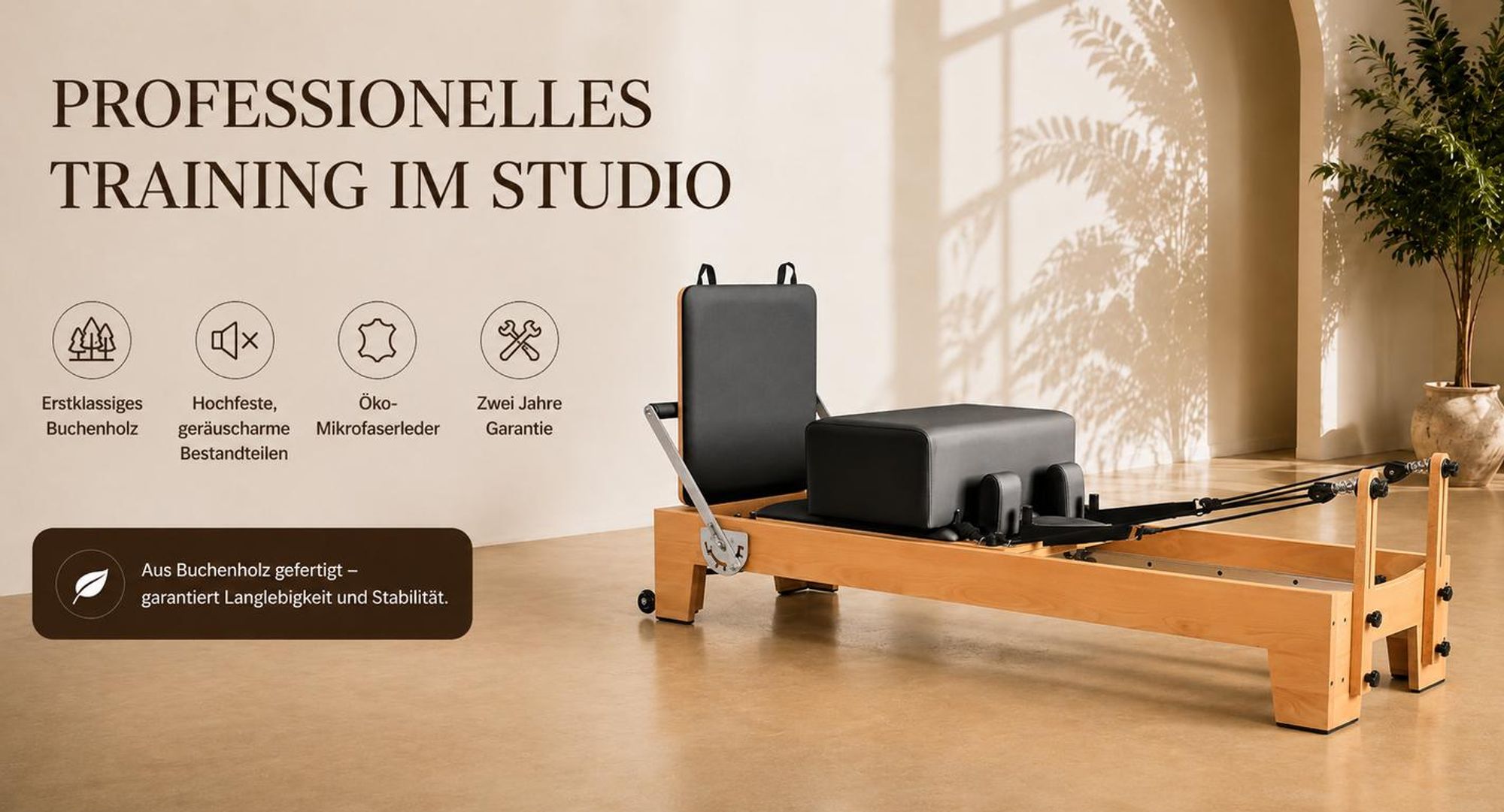 JASPORT P80 Pilates Reformer aus Buchenholz