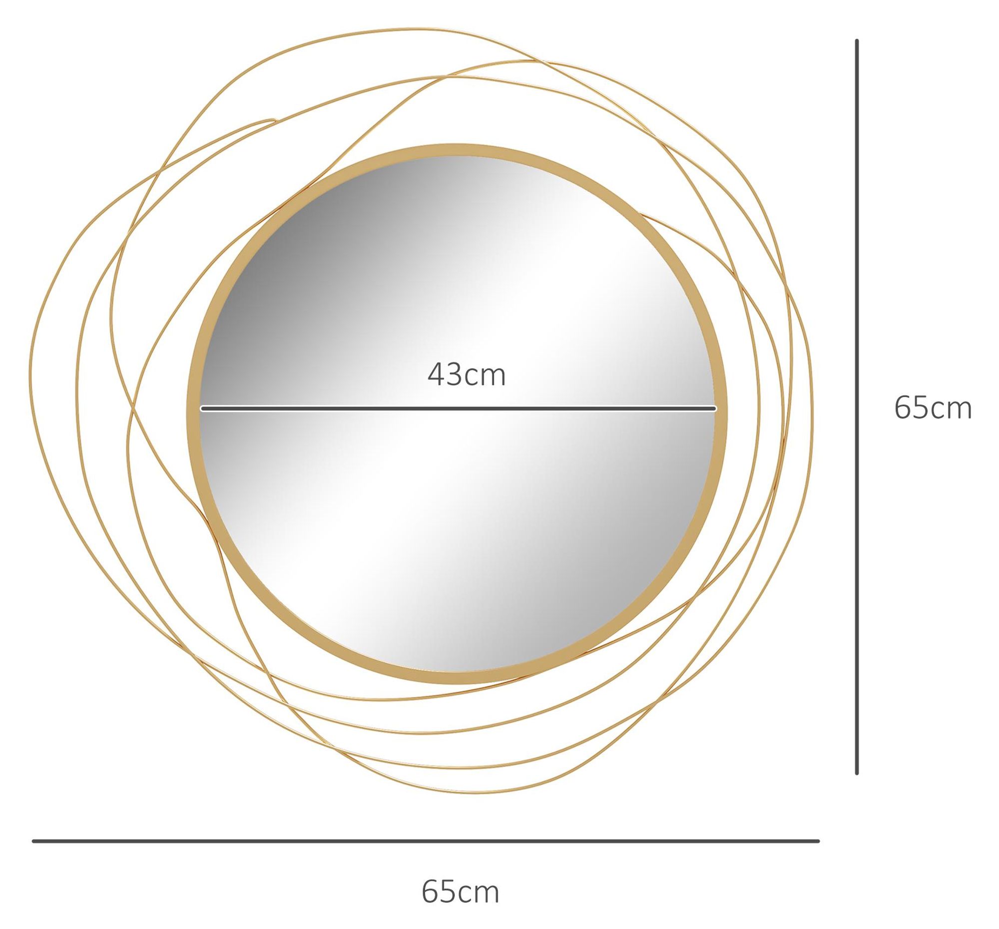 Gold Spiegel asymmetrisch