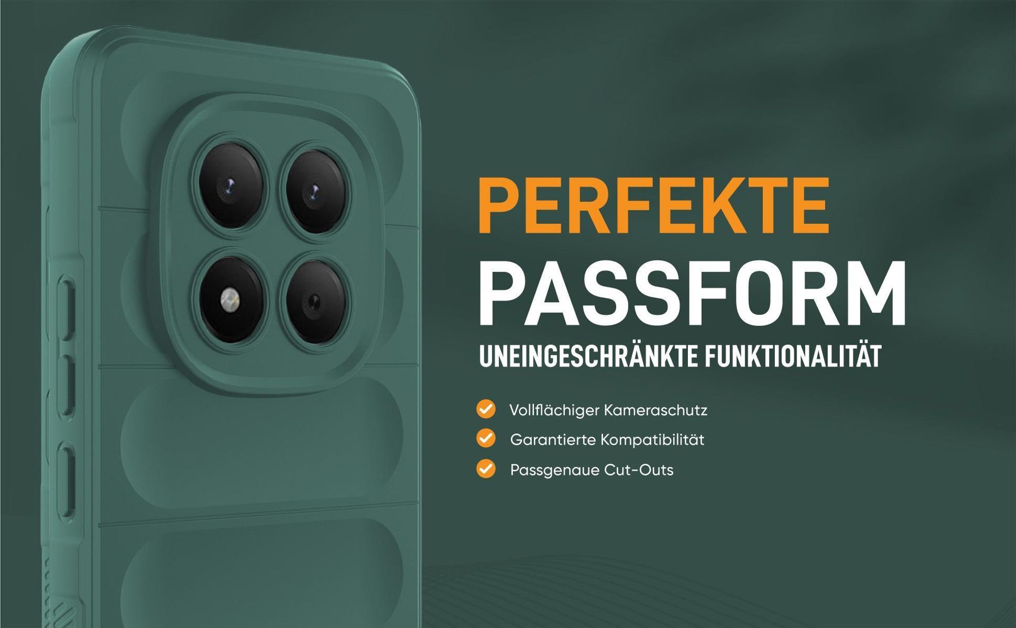 Grünes robustes Smartphone Cover für Xiaomi Redmi Note 15 Pro mit perfekter Passform