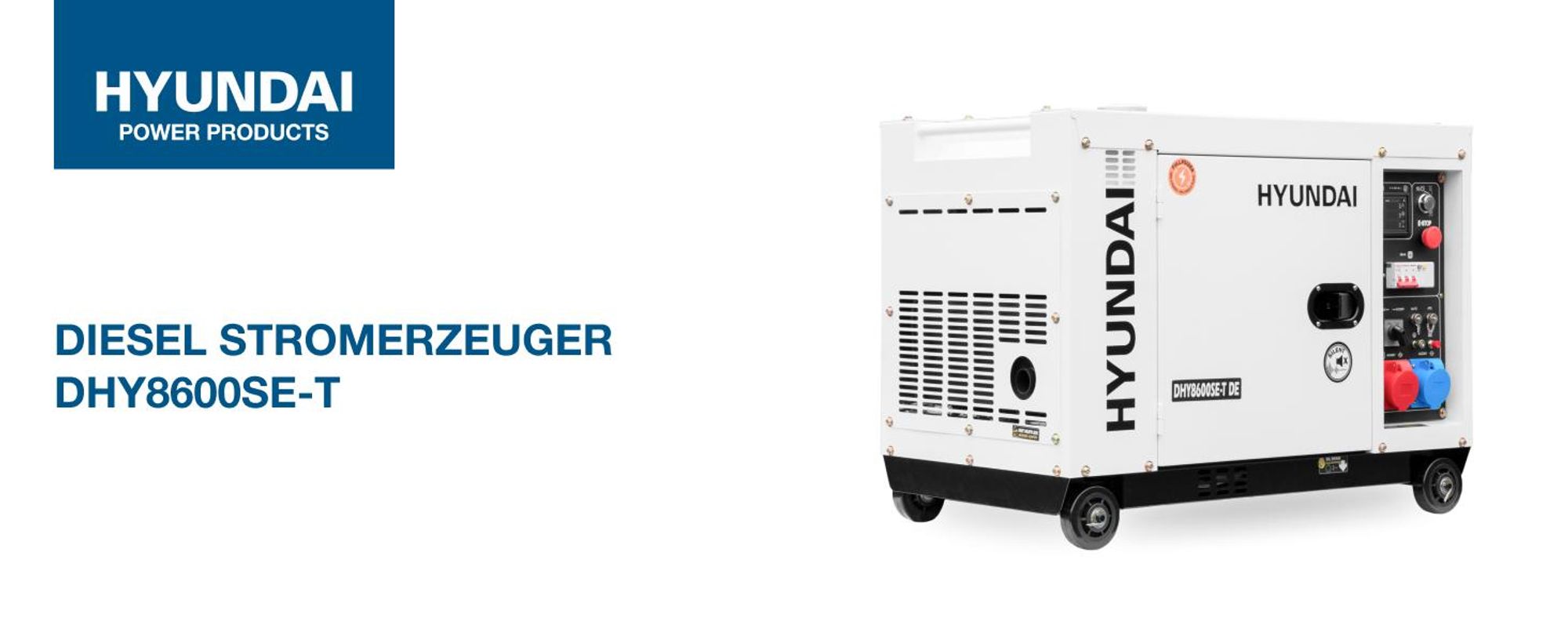 HYUNDAI Diesel Generator DHY8600SE-T D (5.7kW / 7.9kVA, Elektrostart, 1 x 230V + 400V)