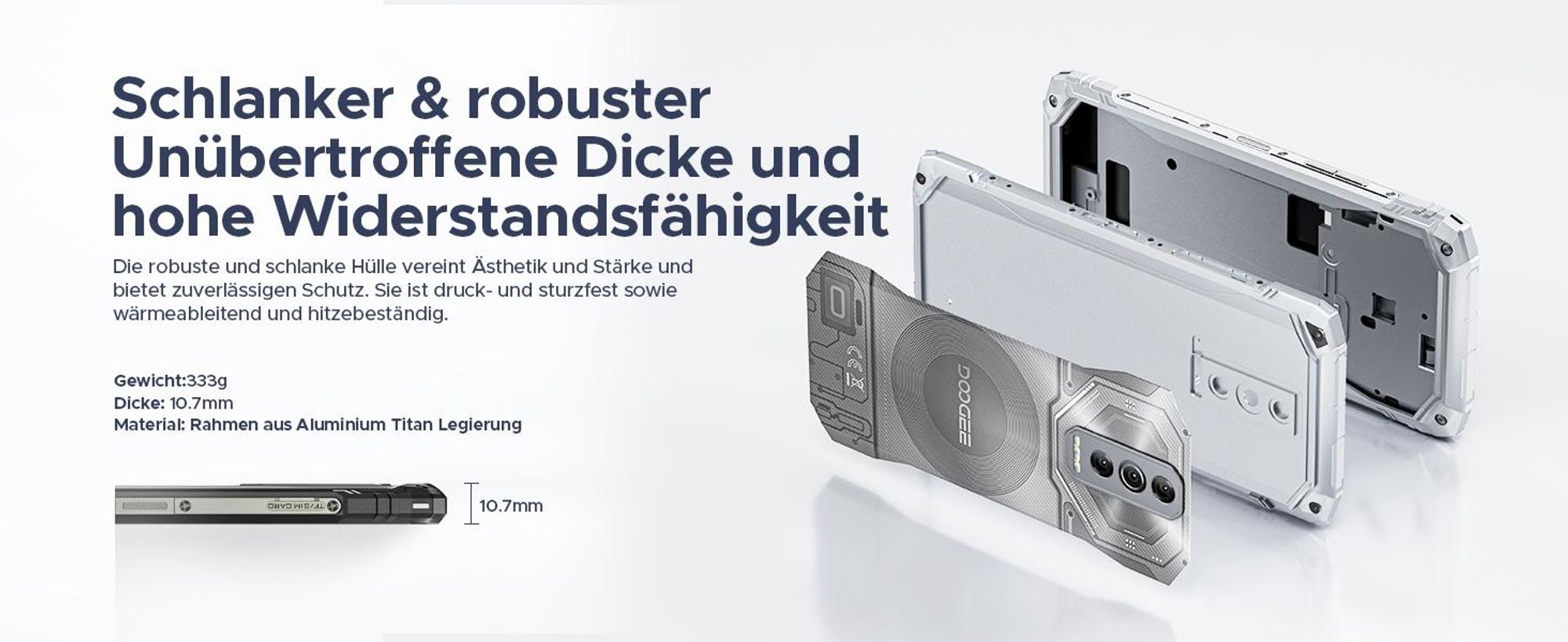 DOOGEE Blade10 Ultra Energy Outdoor Smartphone Handy, Android 16, IP68/IP69K, 6,56" 90Hz, 6150mAh, 36+128GB, 64MP, NFC, Fingerabdruck, ohne Vertrag