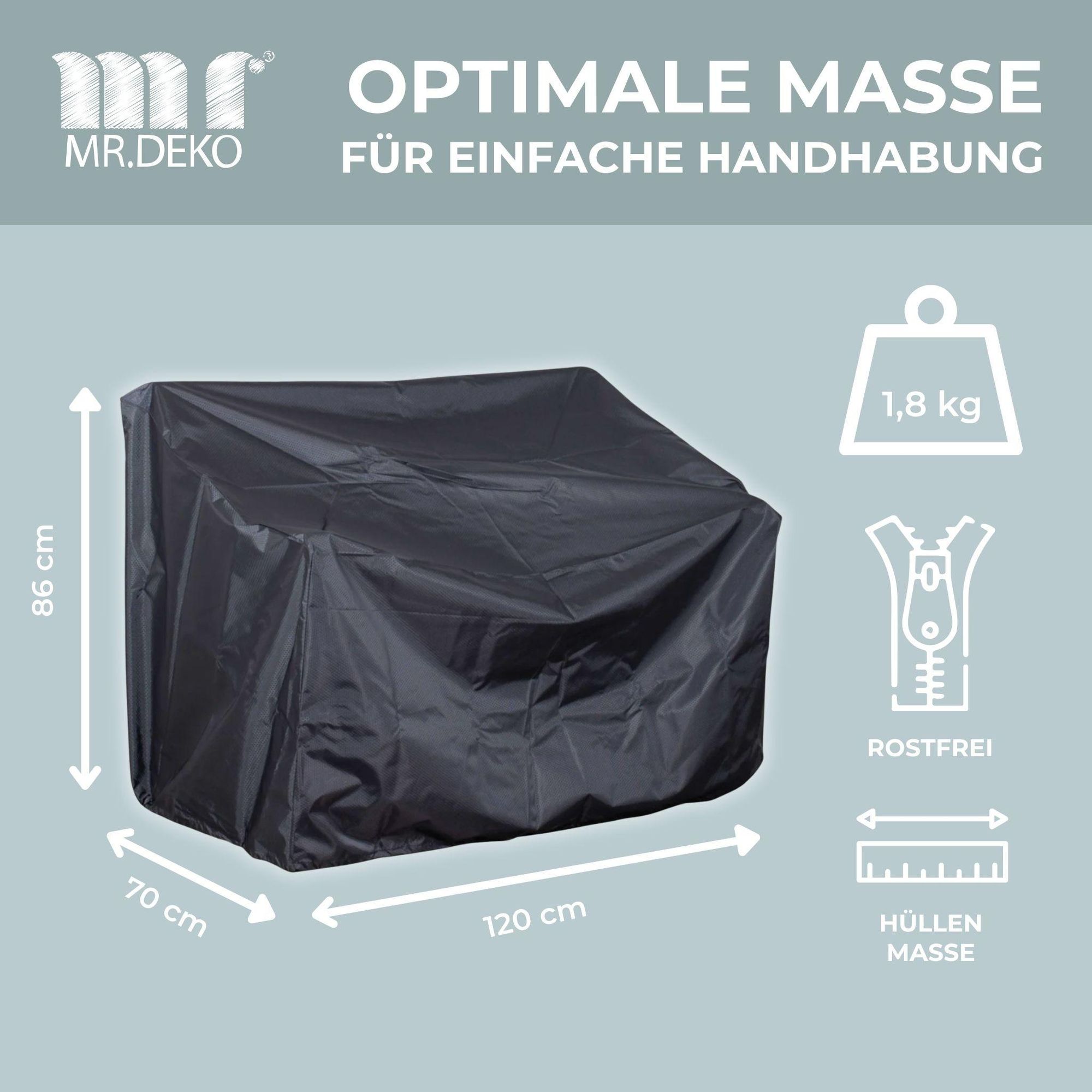 Schutzhaube Aero Protect Dunkelgrau für Gartenbänke 2-Sitzer