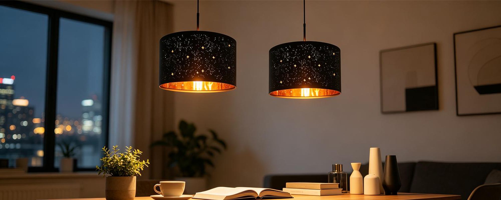 ZMH Pendelleuchte Schwarz esstisch Hängelampe  Modern  Hängeleuchte  Stern Stoffschirm Design Esstischlampe E27 Fassung Pendellampe für Wohnzimmer Esszimmer Schlafzimmer