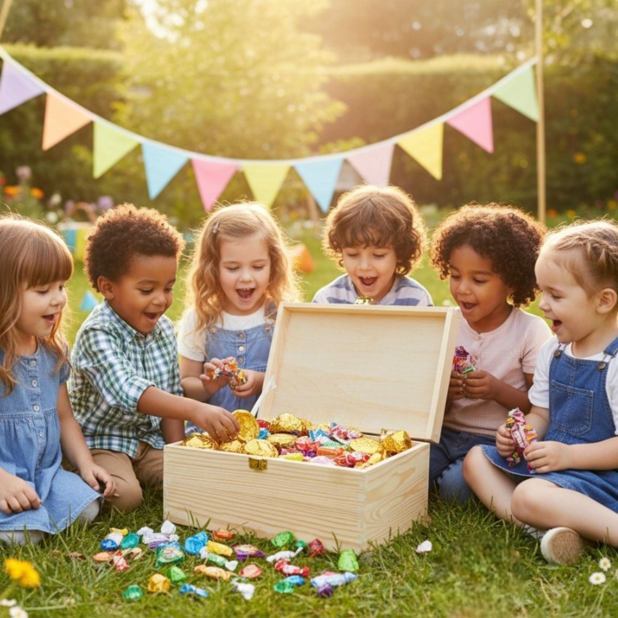 Holzkiste mit Deckel Dekokiste Schatzkiste Hochzeit Kindergeburtstag Aufbewahrung Groß 29x19x13cm