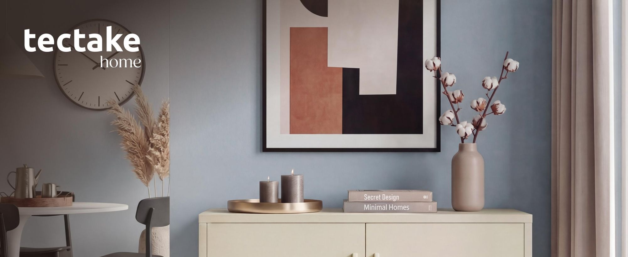 tectake® Sideboard Baker Kippschutz, höhenverstellbare Füße