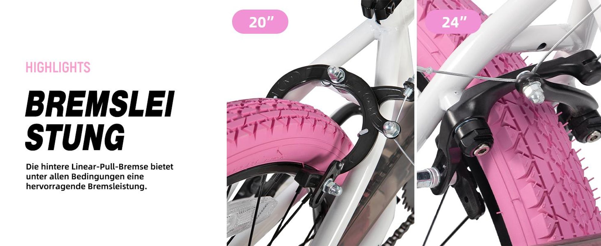 JOYSTAR Kinderfahrrad 24 Zoll BMX Fahrrad für Jungen Mädchen im Alter von 7-12 Jahren,Freestyle, 2 pegs, Singlespeed,Braun