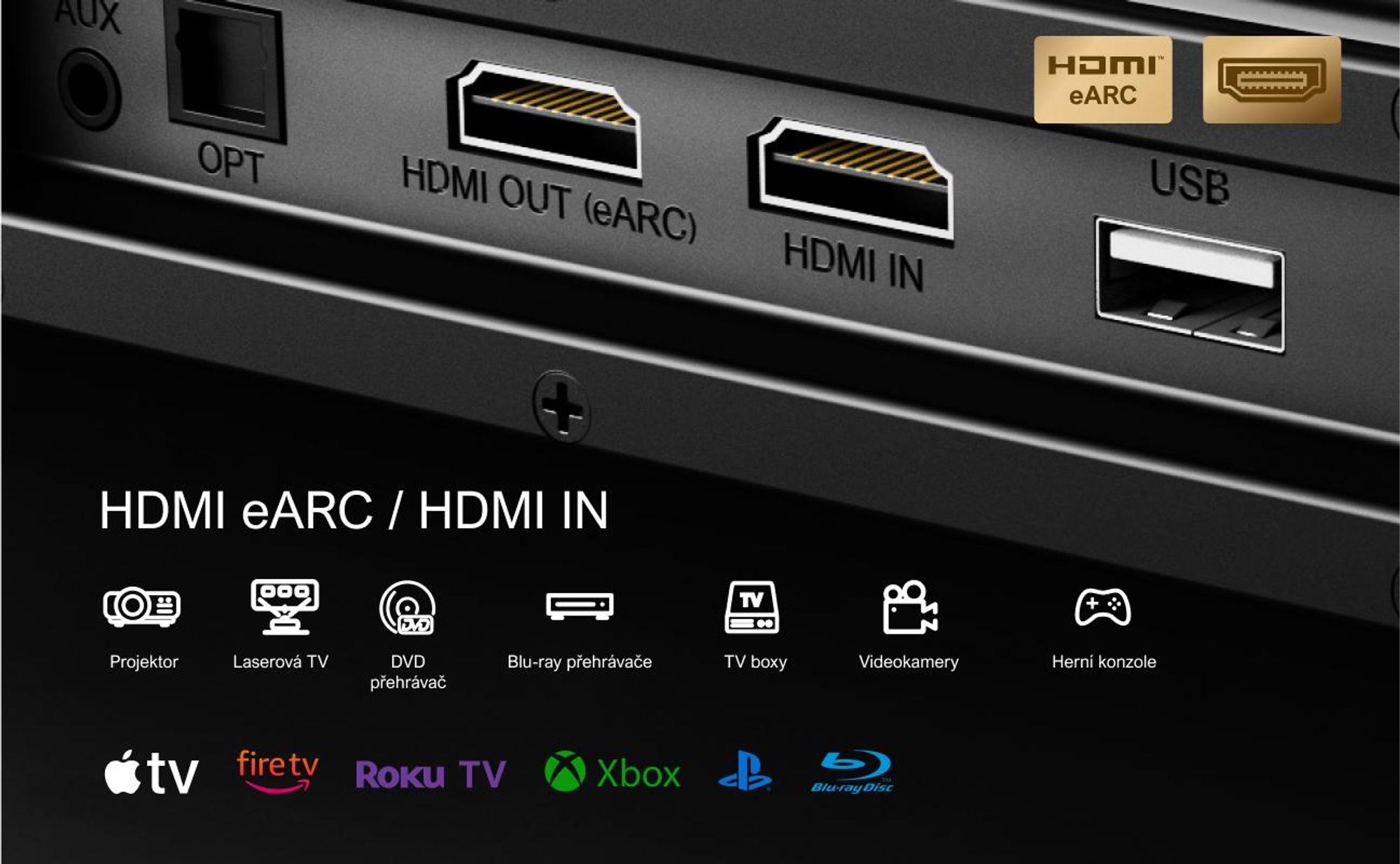 ULTIMEA 5.1.2kanálový soundbar pro televizory s Dolby Atmos, systém prostorového zvuku domácího kina se subwooferem pro zvuk kina, HDMI/Opt/Bluetooth