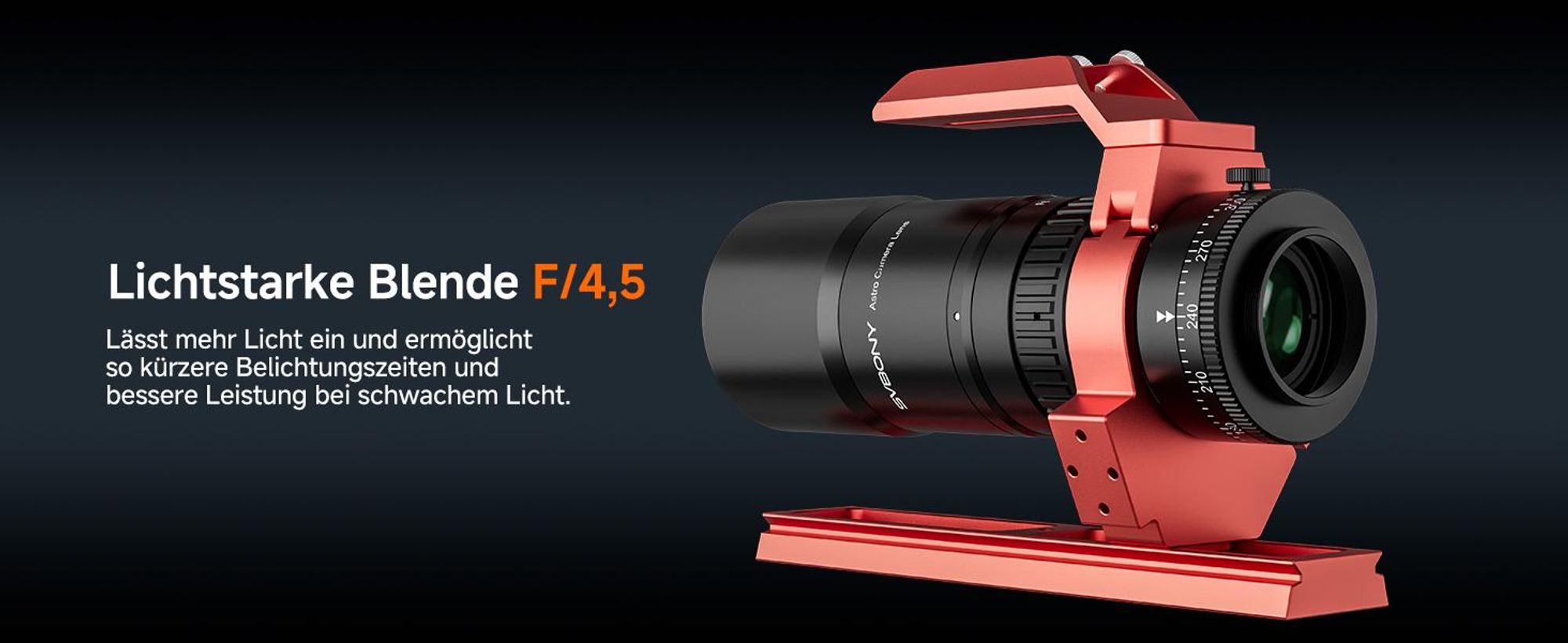 Svbony SV545 Petzval APO Teleskop, Refraktor Teleskop, f/4,5, 203 mm Brennweite, Eingebauter Bildfeldebner, unterstützt EAF,Vollformat Astrofotografie