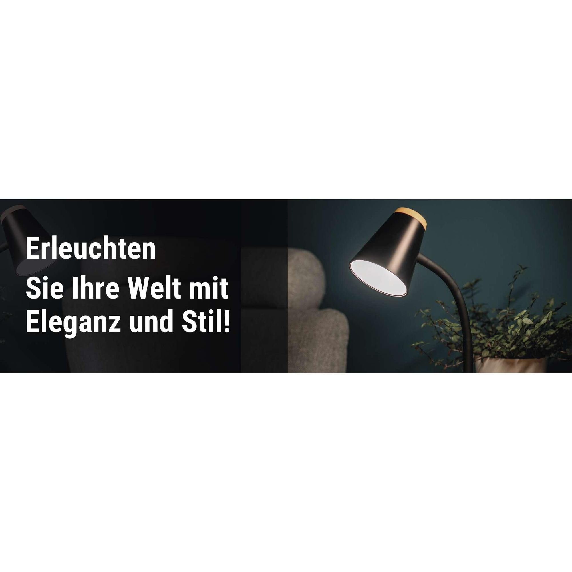 EMOS LED Tischlampe TARA 4,5 W, 280lm, Neutralweiß 4000K, flexibel mit Netzkabel 1,6m, Euro-Stecker, CRI Ra>85, Leuchtdauer 30000 h, Schwarz, Z7641B