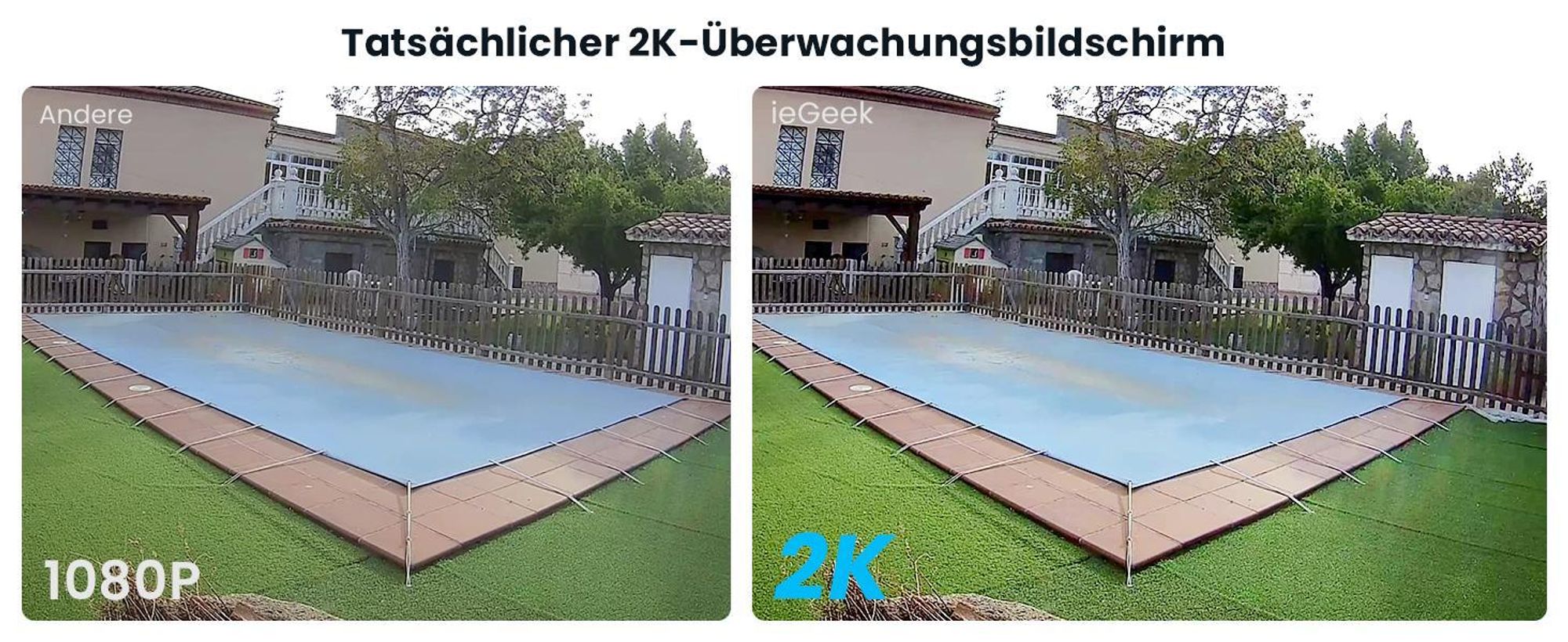 Überwachungskamera Aussen Akku Solar - 2K Kamera Überwachung Aussen WLAN Outdoor kabellos Solarpanel