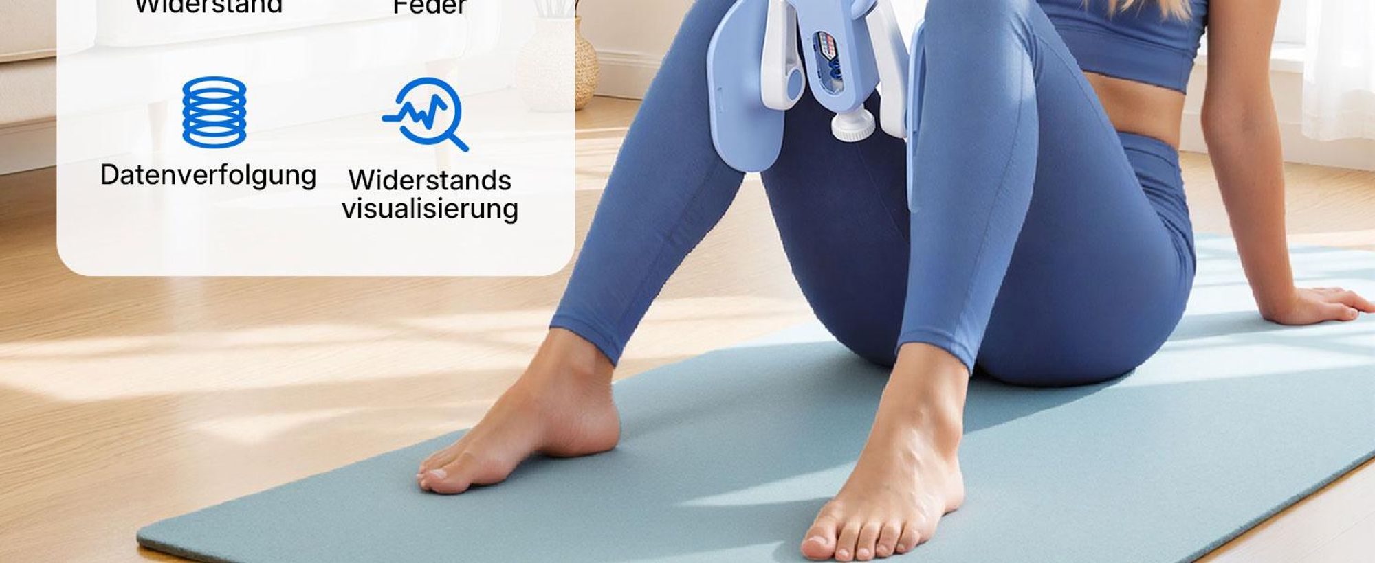 Beckenbodentrainer, Oberschenkeltrainer, Beintrainer, postnatale Rückbildung. Kompakt, tragbar, vielseitig einsetzbar