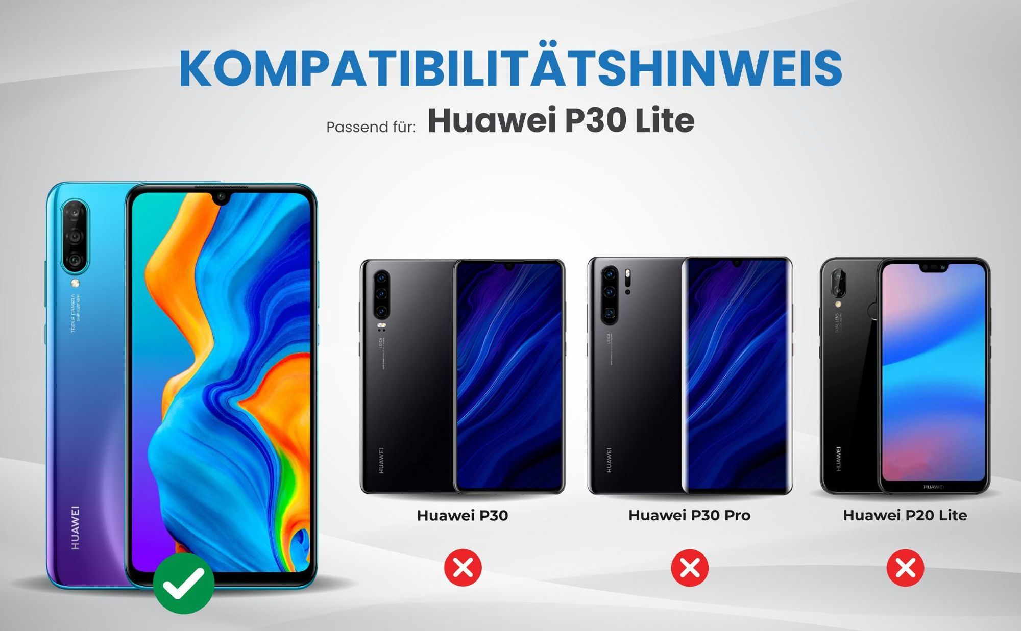 Kompatibilitätshinweise Hülle für Huawei P30 Lite