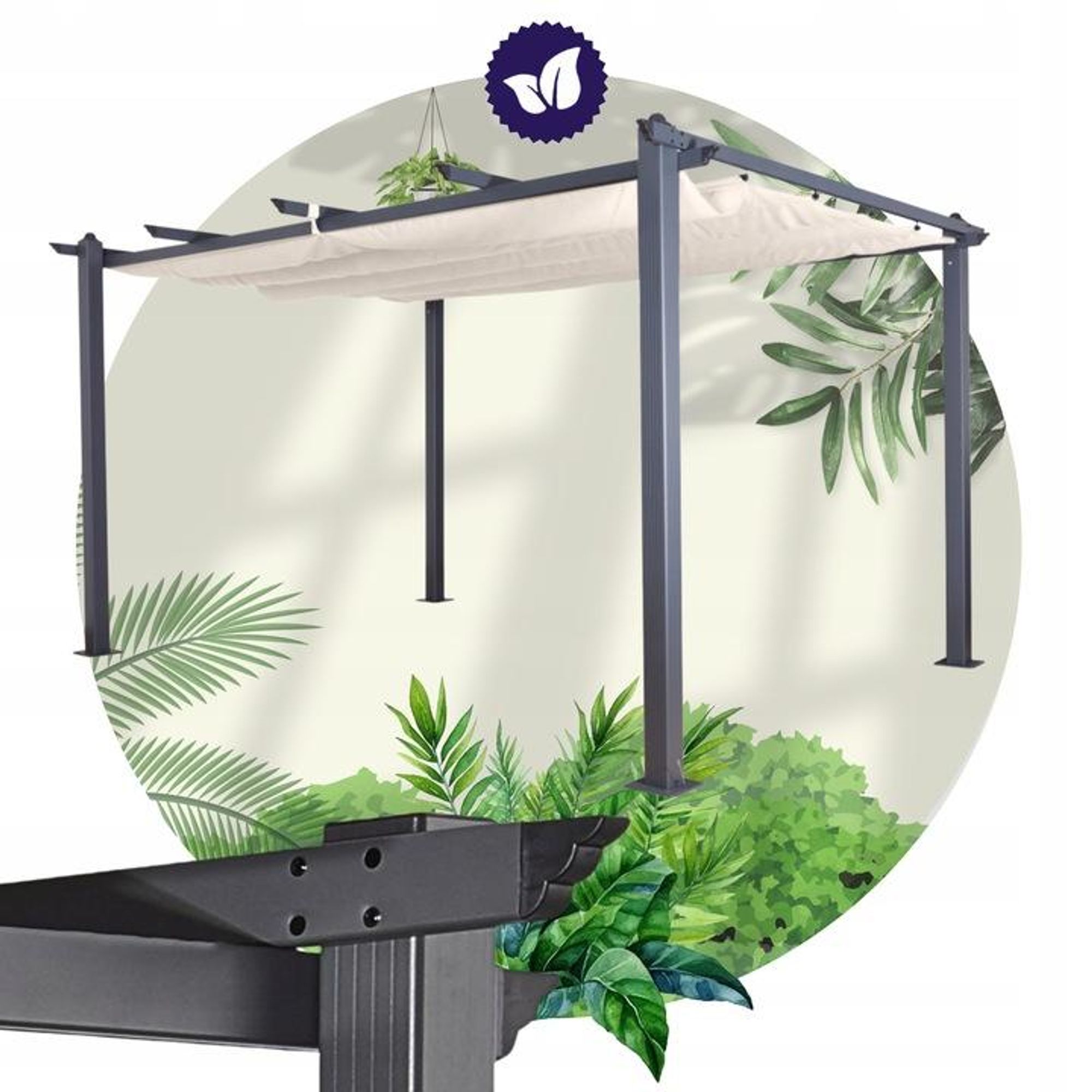 BelloGriardino | Gartenpergola 3 x 4 m - Ecru - Wetterfest - Elegantes Design - Sonnenschutz