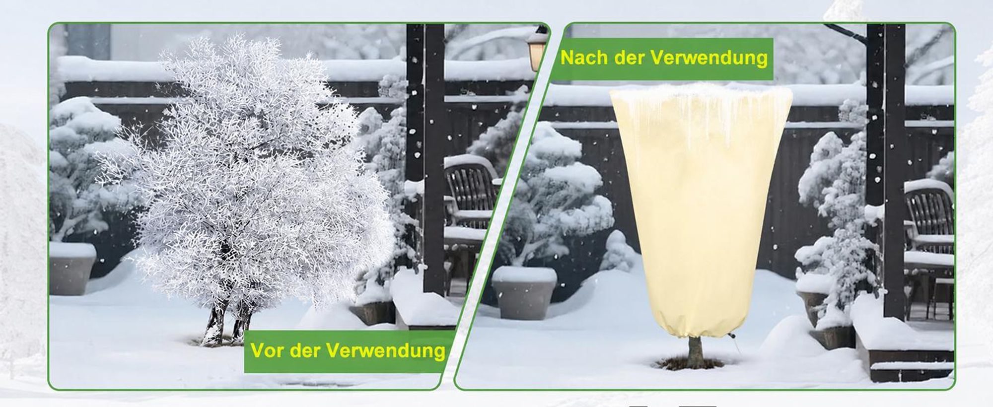Winterschutz für Pflanzen 200 x 240 cm, Frostschutz Pflanzenabdeckung mit Reißverschluss und Zugband, Wintervlies für Bäume, Palmen & Sträucher