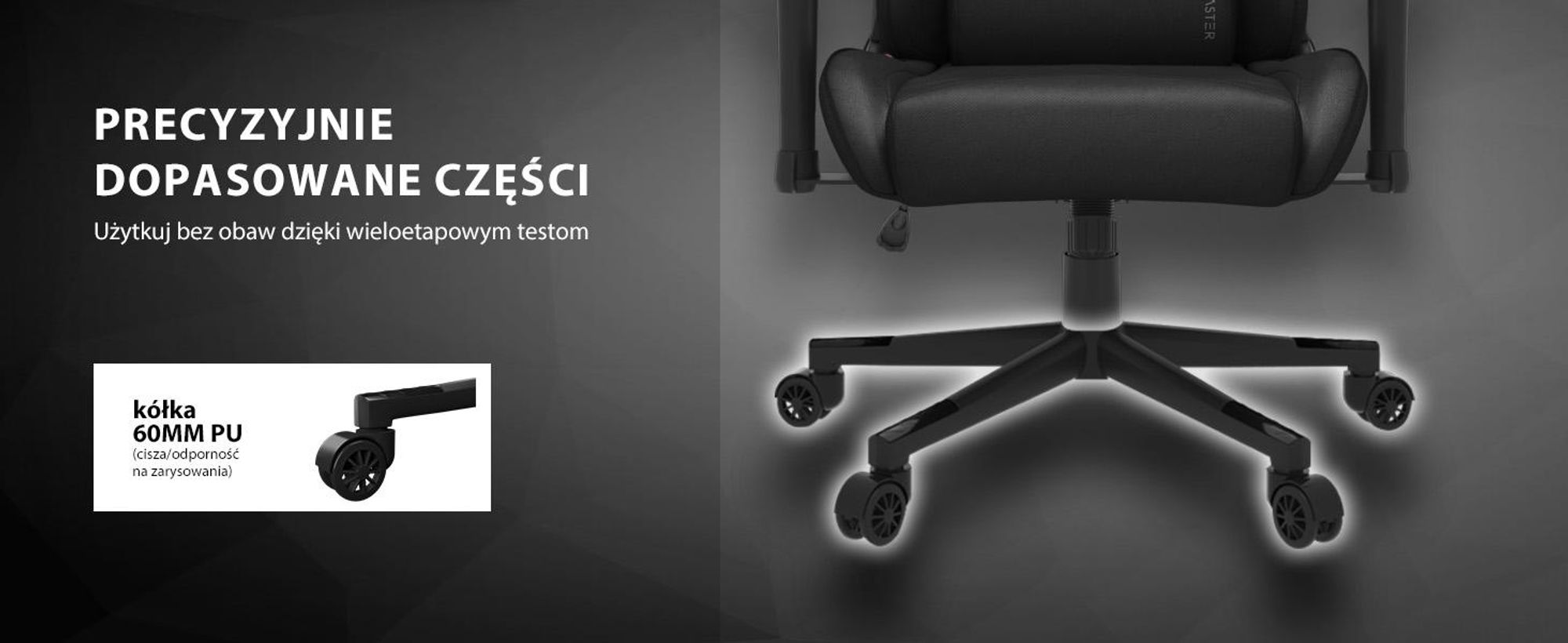 Krzesło gamingowe SENSE7 Spellcaster z ekologicznej skóry, czarne – ergonomiczne krzesło biurowe, krzesło do biurka komputerowego, krzesło dla graczy, nośność 150 kg, podłokietniki z regulacją 2D, odchylenie oparcia 160°, fotel szefa