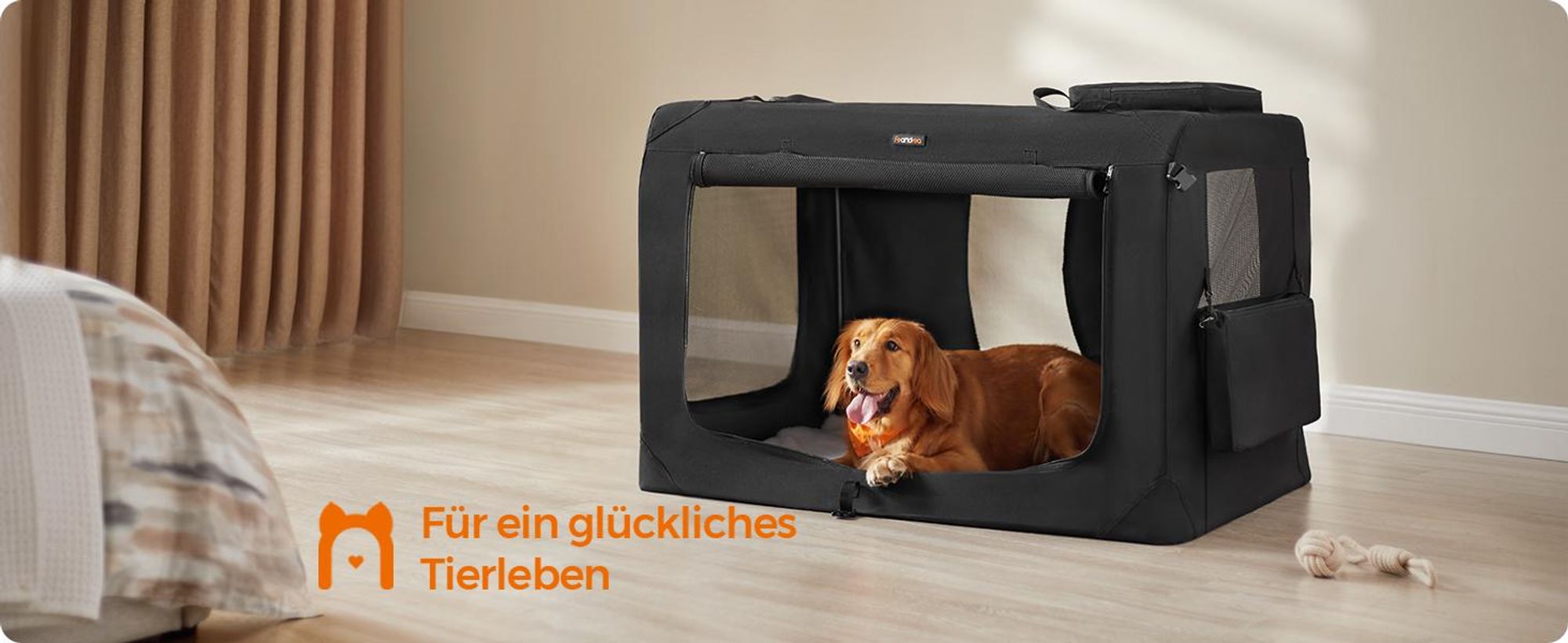 Feandrea Hundebox faltbar, Transportbox Hund, XXXXL, Hundetasche, Oxford-Gewebe