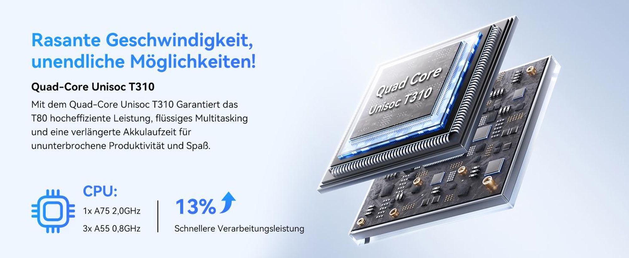 TABWEE T80 mit Stylus-Pen/Tastatur, 10.1 Zoll,Android 16, 64GB ROM, 1280 x 800 pixel, 6000mAh Akku, 5MP Kamera, 5G WiFi, Bluetooth, Gemini AI Tablet