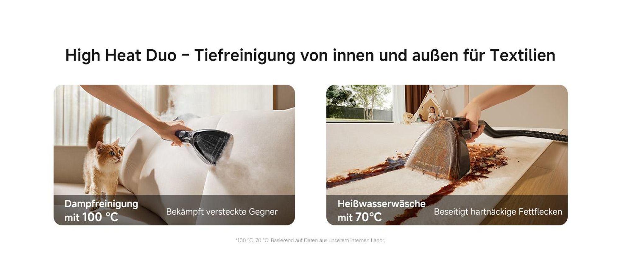 Dreame N20 Tragbarer Nass-und Trockensauger,17kPa Saugkraft,100°C Dampfreinigung,70°C Heißwasserreinigung,20Min Schnelltrocknung,Selbstreinigung
