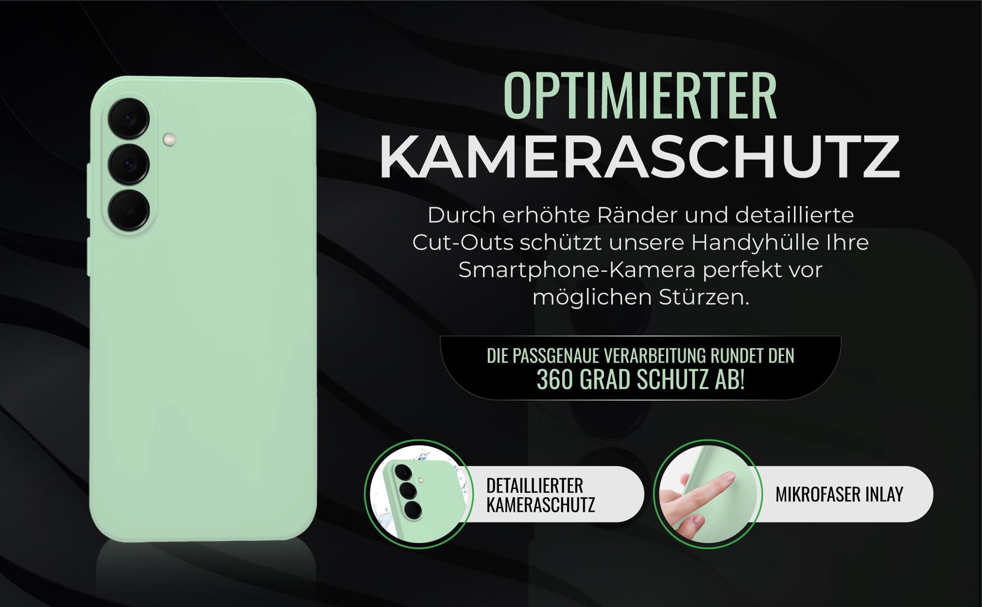 Handyhülle in Türkis für Samsung Galaxy A27 5G in detailliertem Kamera Cutout