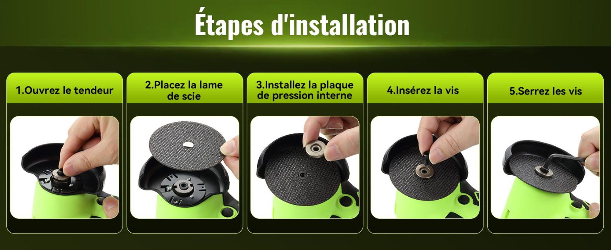 DEWINNER Meuleuse d'Angle Sans Fil 19 500 RPM - Disqueuse 76mm, 2 Batteries 2000mAh, 6 Disques de Coupe et Boîte de Transport - Pour Meulage, Polissag