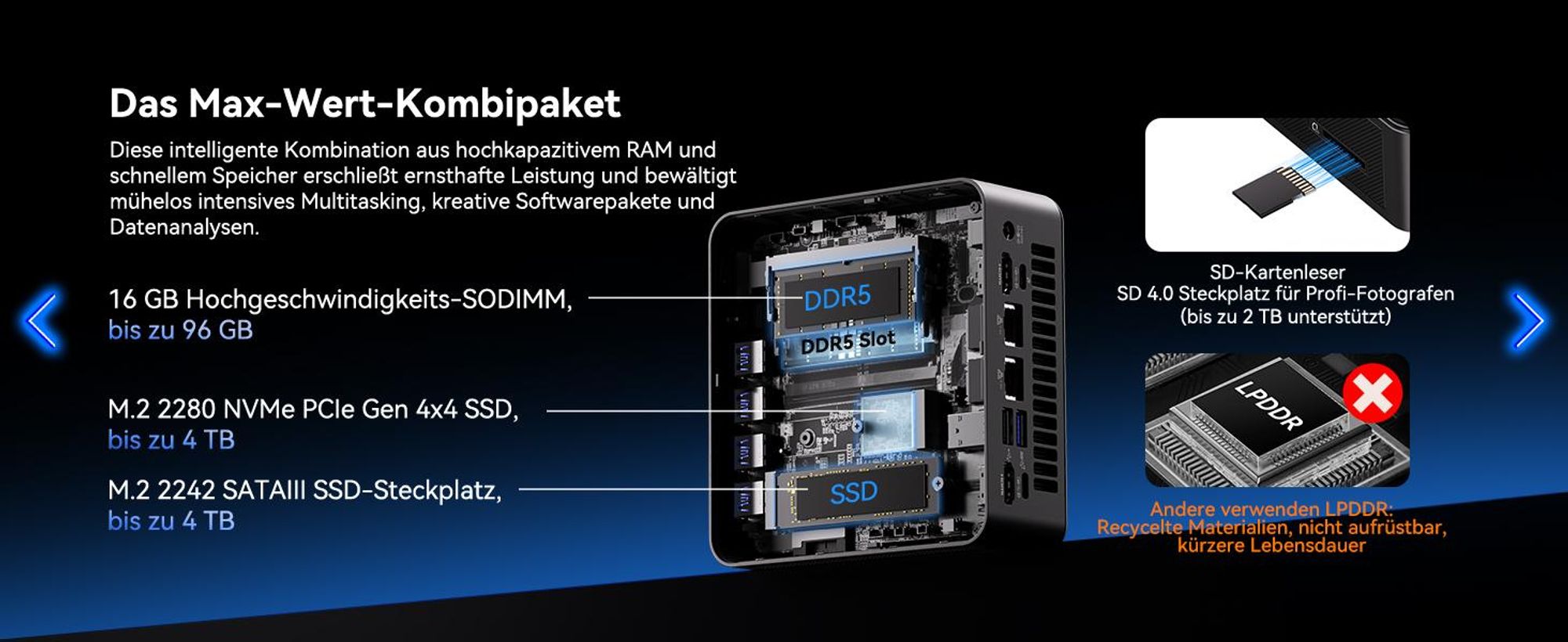 GEEKOM IT13 MAX Mini PC mit U9-185H(16C/22T, bis zu 5.1GHz), Dual 2.5G LAN Windows 11 Pro Mini Computer, 16GB RAM&1TB SSD| 6X USB | KI-Leistung| Intel