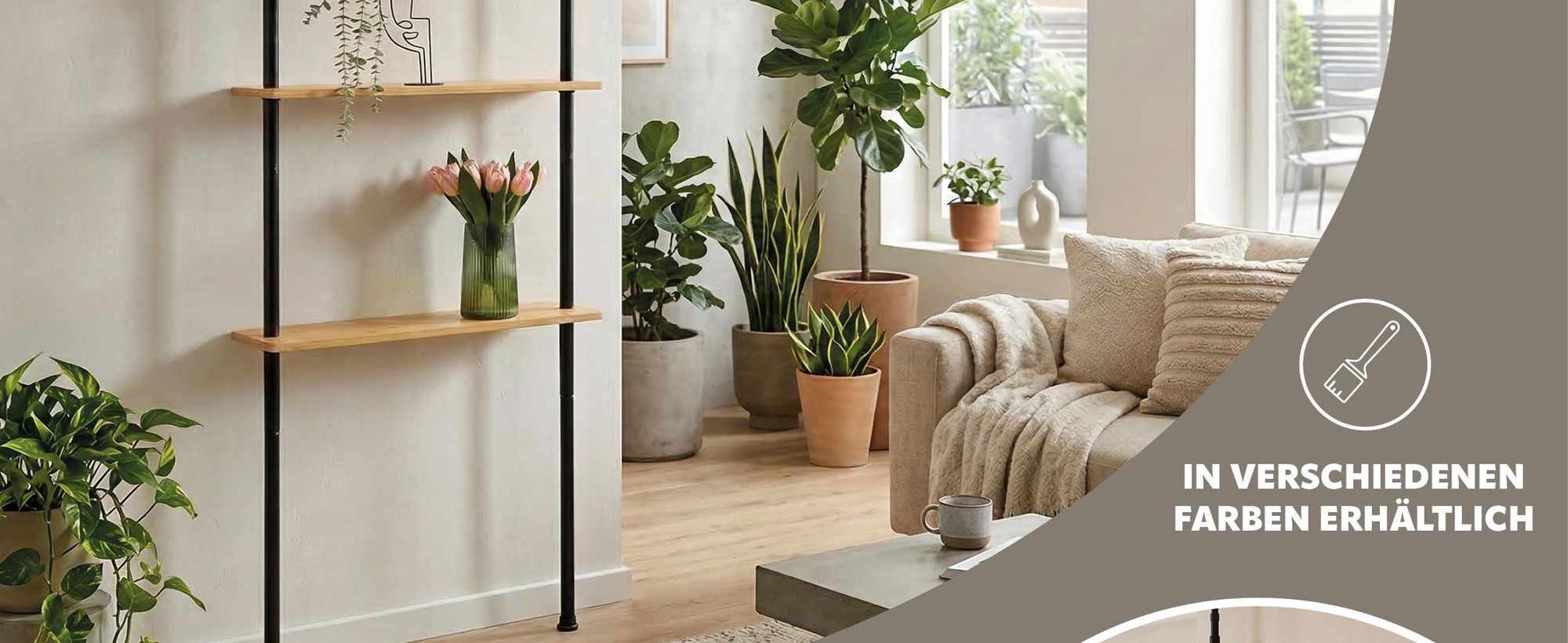Bild zeigt Wandregal in Wohnzimmer