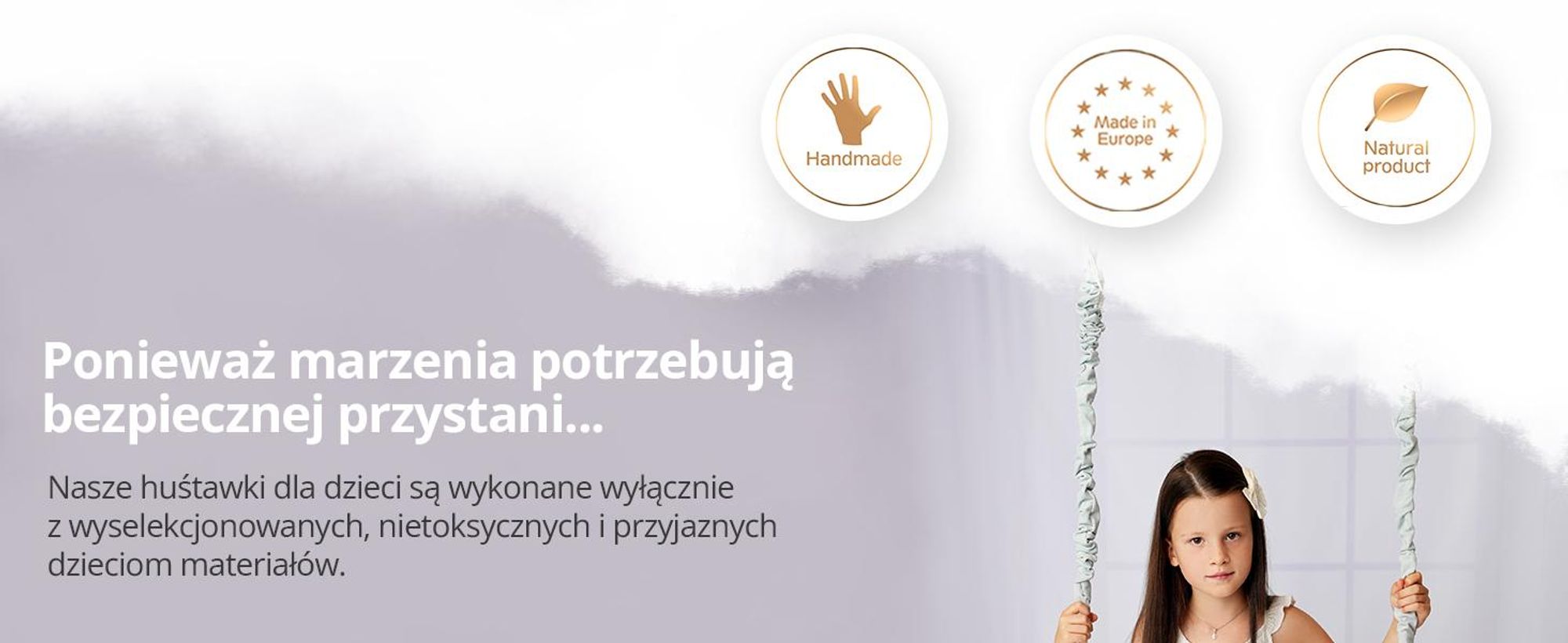 Create for you® - Drewniana Huśtawka dla Dzieci bezpieczna, domowa - duży Bujak dziecięcy, Indoor, Siedzisko miękki materiał, z Regulacją Wysokości - Róż