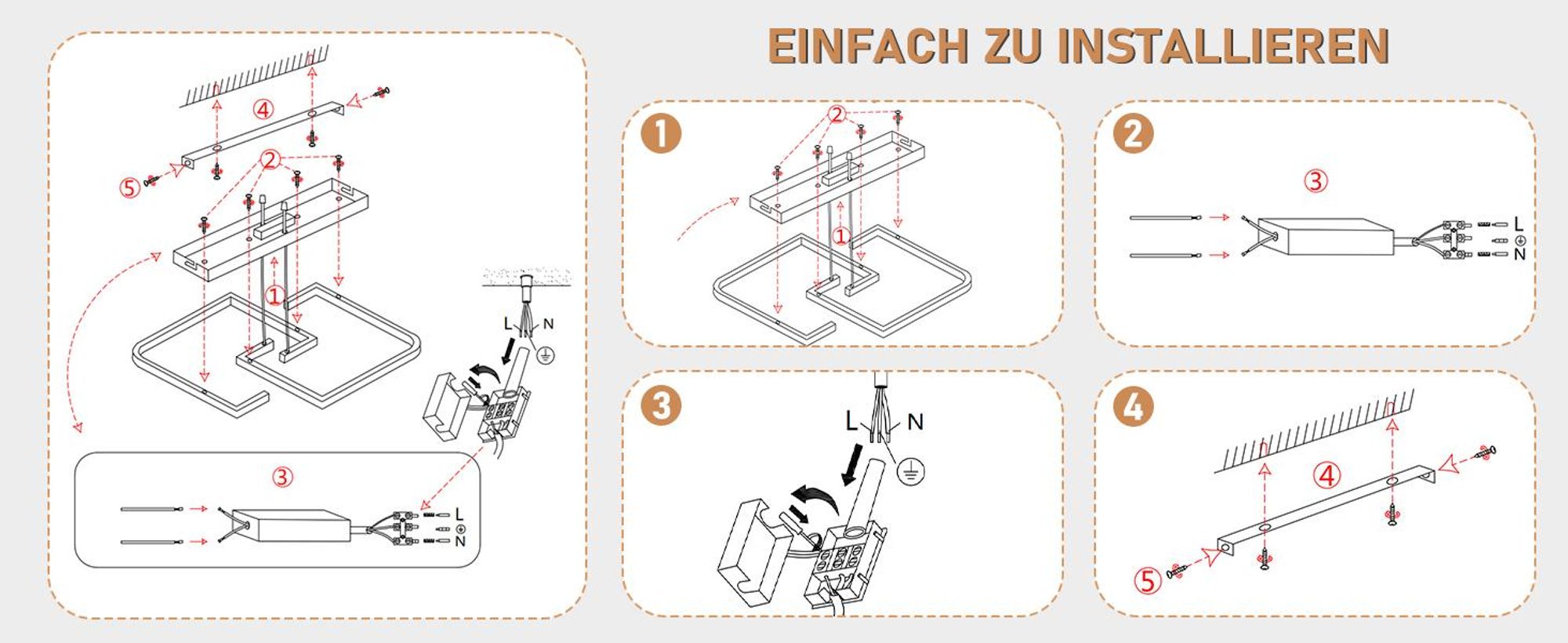 ZMH Plafonnier LED Lampe de plafond Salon Dimmable Télécommande 45W Noir Lampe de salon Lampe de chambre en métal pour cuisine Bureau 60CM