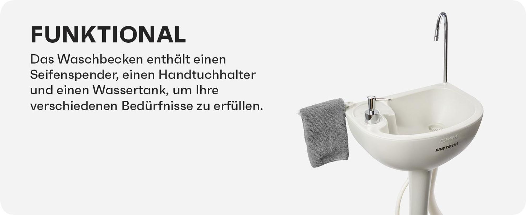 Camping Waschbecken Handwaschbecken, Mobiles Waschbecken mit Fußpumpe und 17l Wassertank für Camping und Baustellen