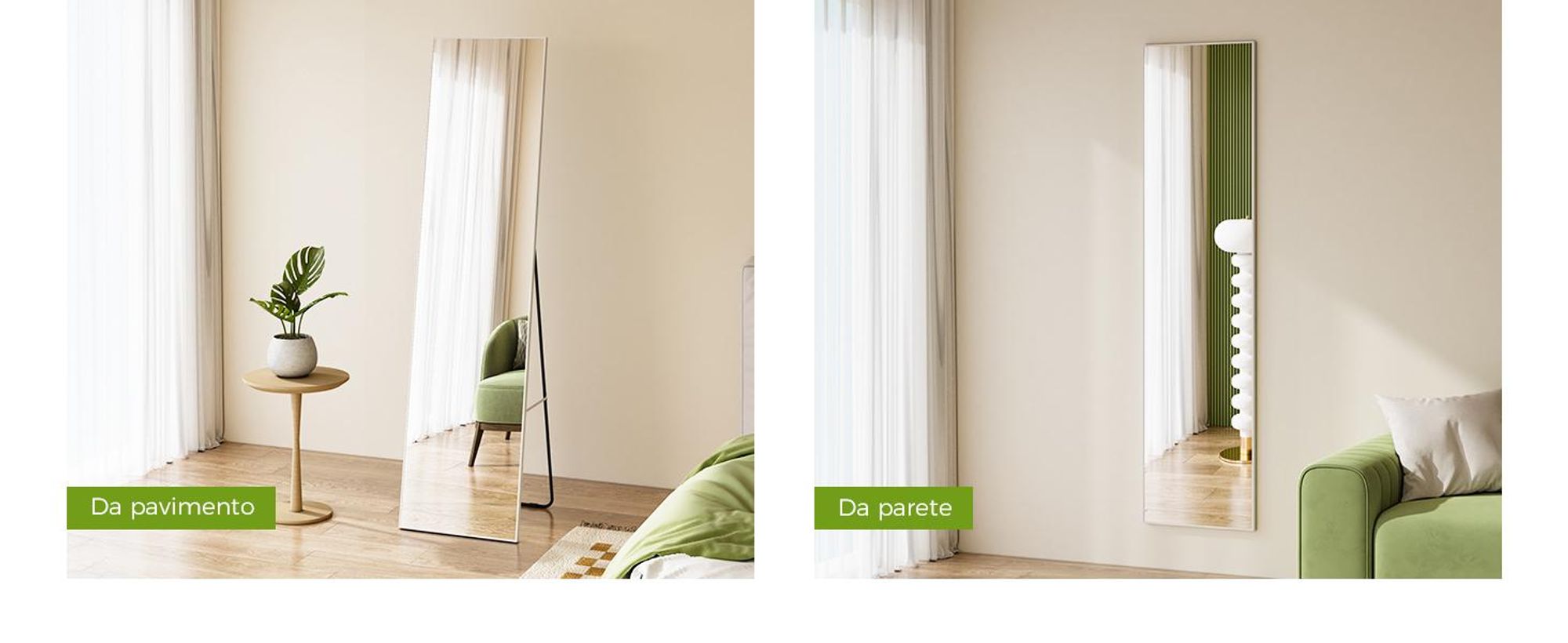 S'AFIELINA Specchio a figura intera Specchio a stelo 160 x 40 cm Cornice in metallo argento Cornice HD Grande specchio a stelo per spogliatoio/camera da letto/soggiorno