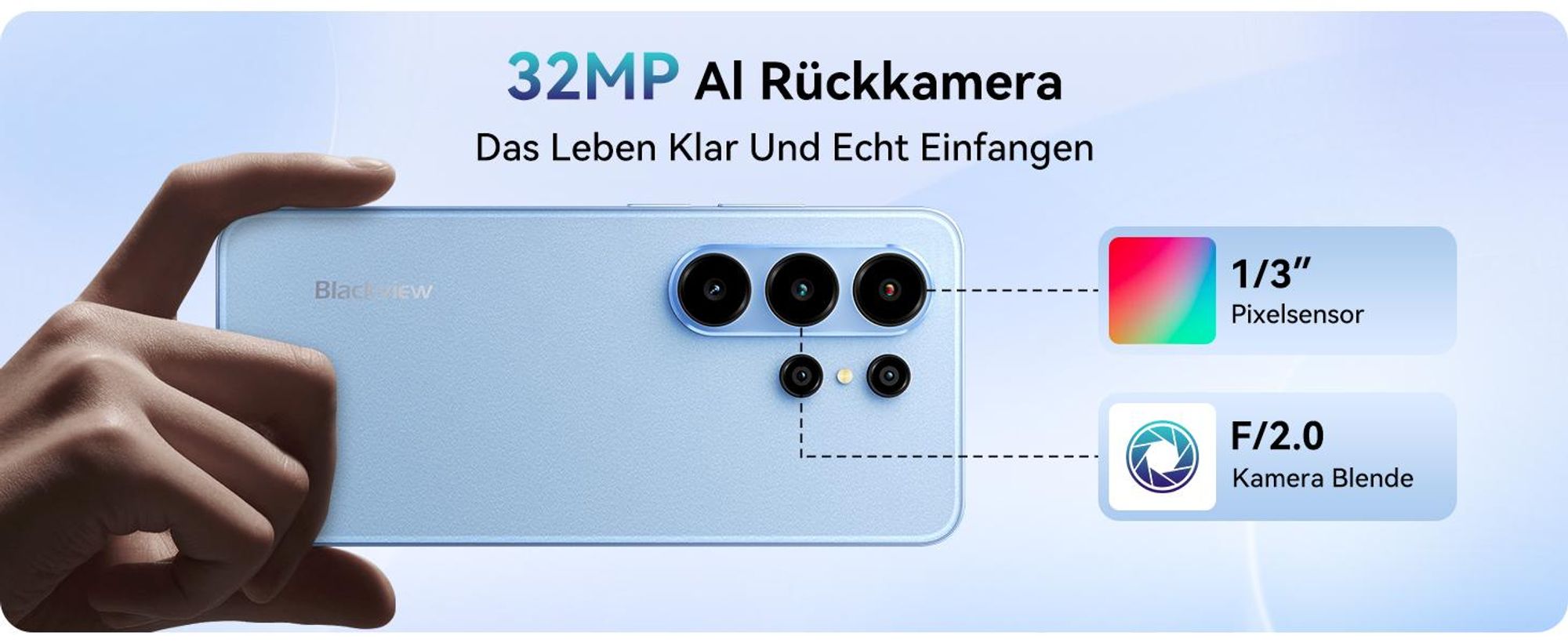 Blackview WAVE 10 Smartphone Ohne Vertrag, Android 16, 32+128GB,Dual SIM,120Hz, 6.88",32 MP, Live-Fotos, 5000 mAh, Face ID, WiFi 5G, Doke OS 5.0