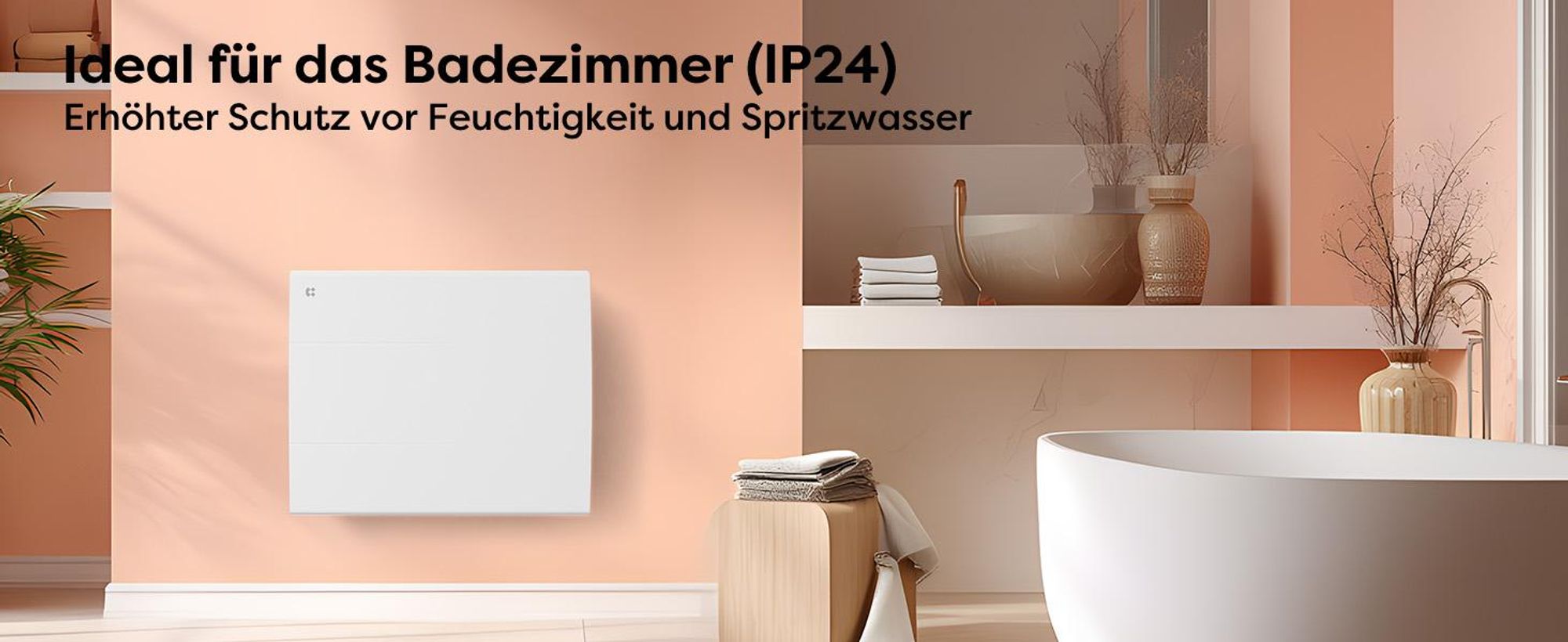 CIARRA Elektro-Heizkörper Keramik-heizkörper Heizung Thermostat mit PID 1000 W 10 m² CBHT10E
