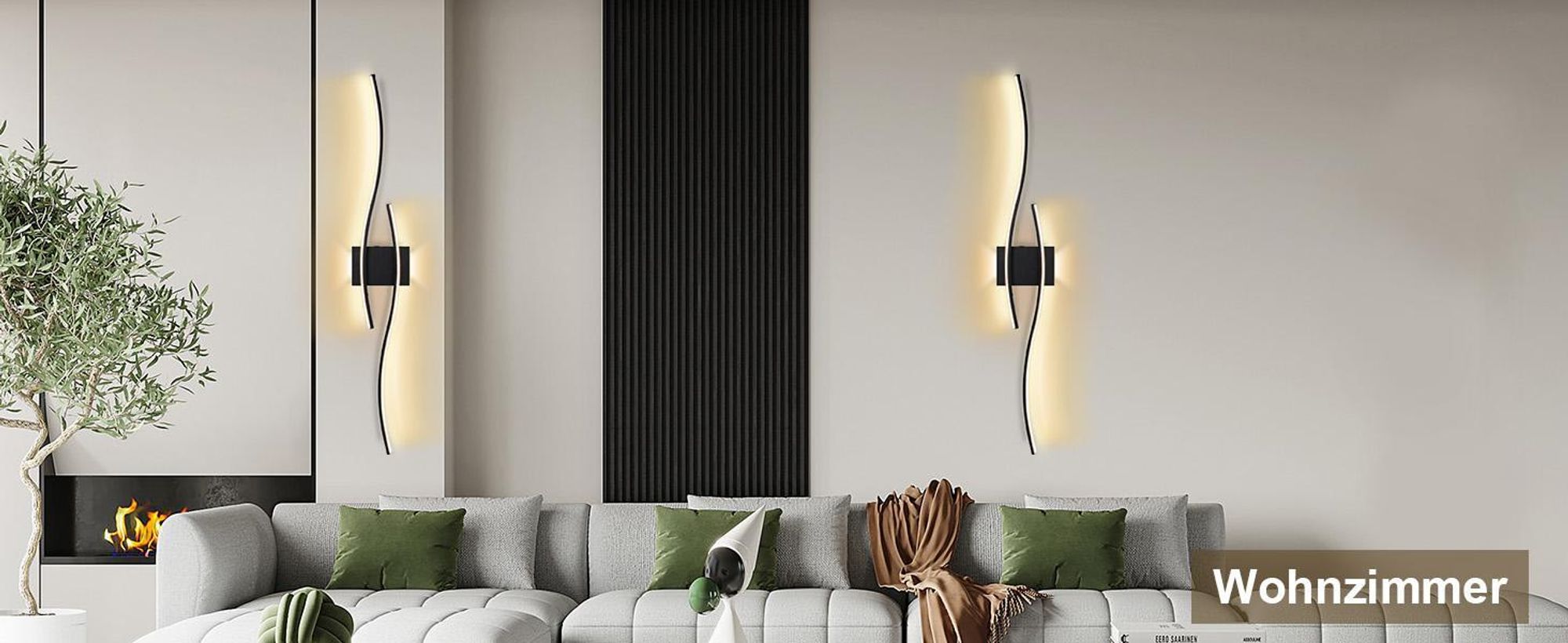LED Wandleuchte Innen Modern Dimmbar 3 Farbtemperaturen Wiederaufladbar Wandlampe mit Fernbedienung