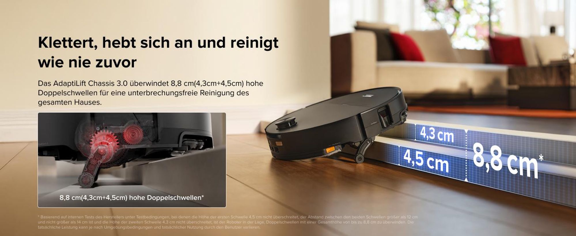 Roborock Saros 20 Sonic Staubsauger Roboter, 36.000 Pa Saugroboter mit Wischfunktion, Dual Anti-Tangle System, 7,98cm Ultra-Slim Design (Schwarz)