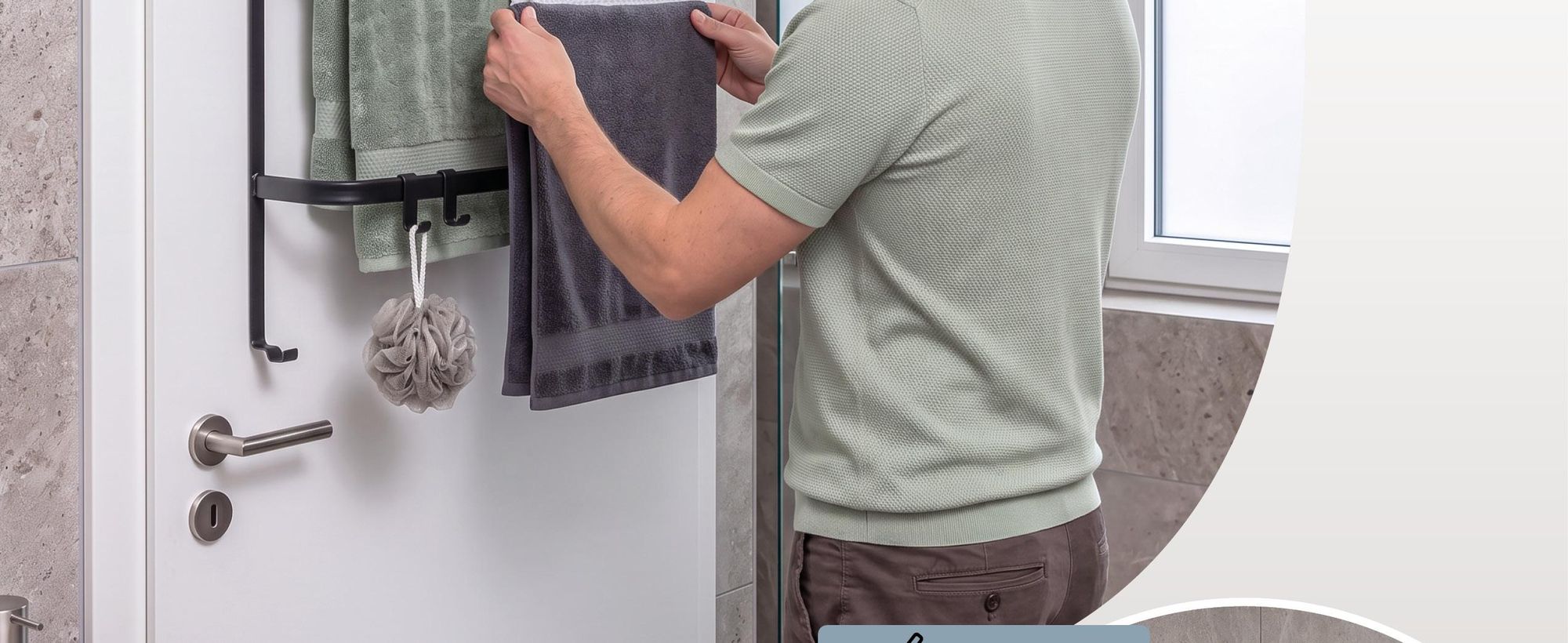 Porte-serviettes de porte dans la salle de bains