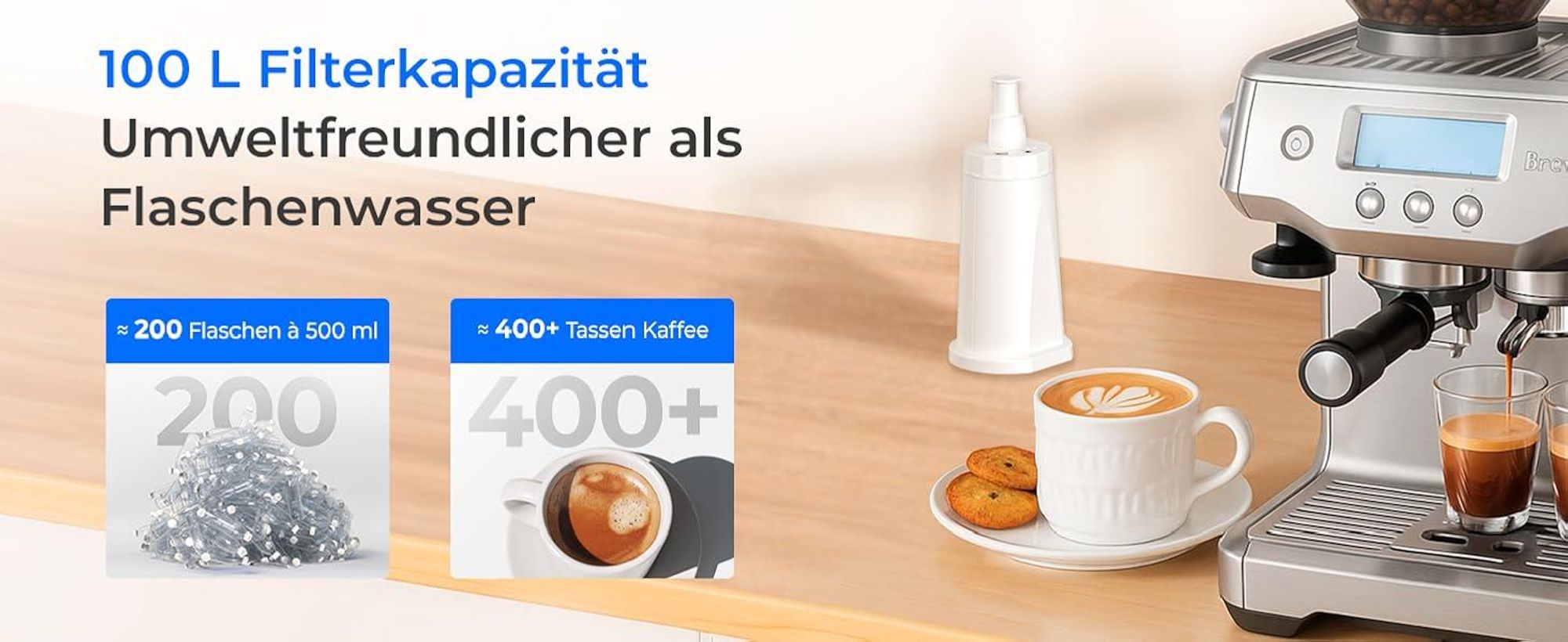 Waterdrop Wasserfilter, Ersatz für Sage® Barista Express Pro Wasserfilter, BES008, SES008/SES810/SES875/SES880/SES920/SES980/SES990 (8)
