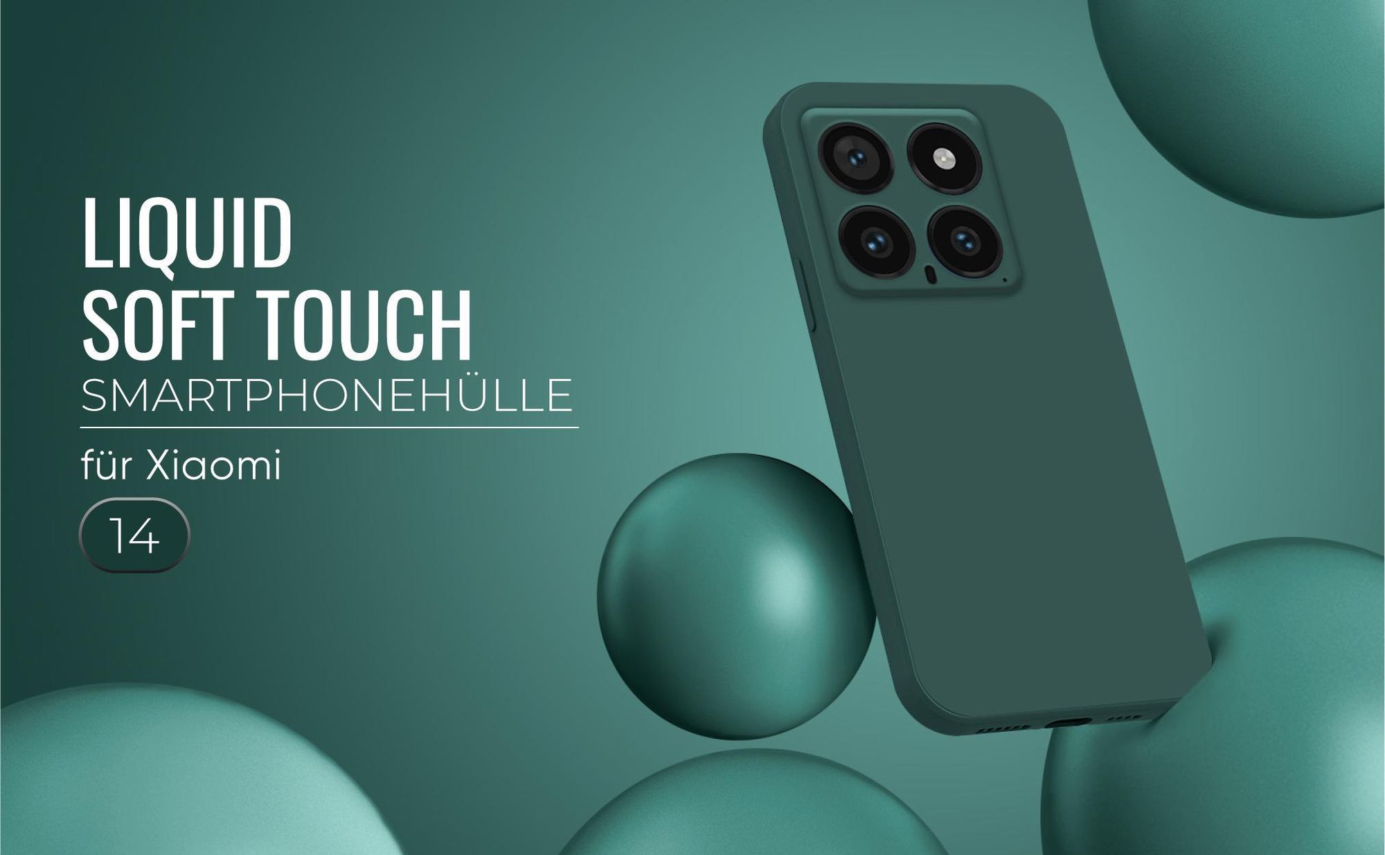 Liquid Soft Touch Smartphone Hülle in Grün für Xiaomi 14