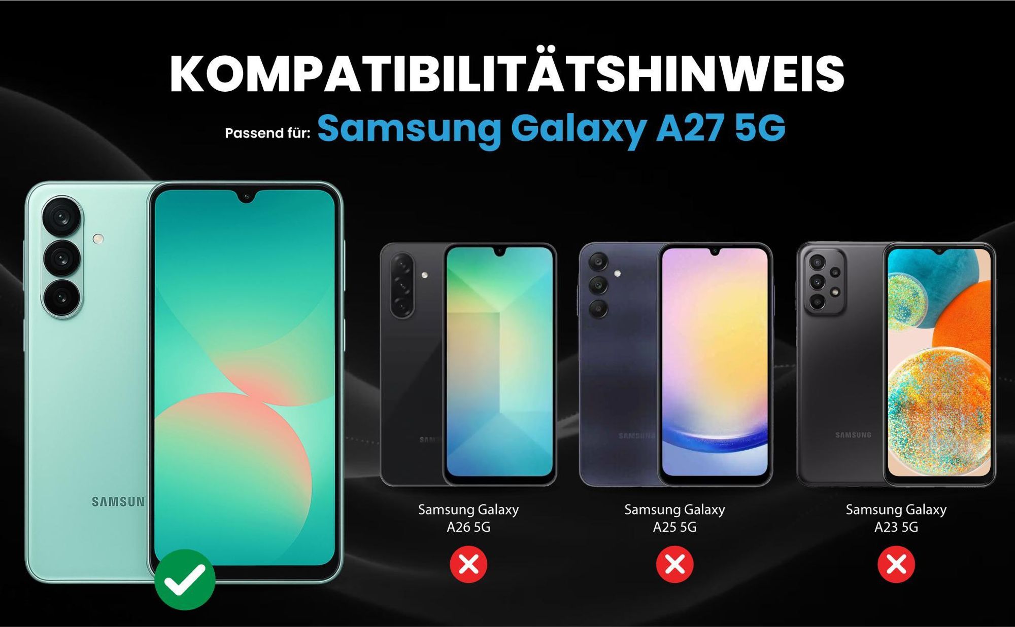 Kompatibilitätshinweise Hülle für Samsung Galaxy A27 5G