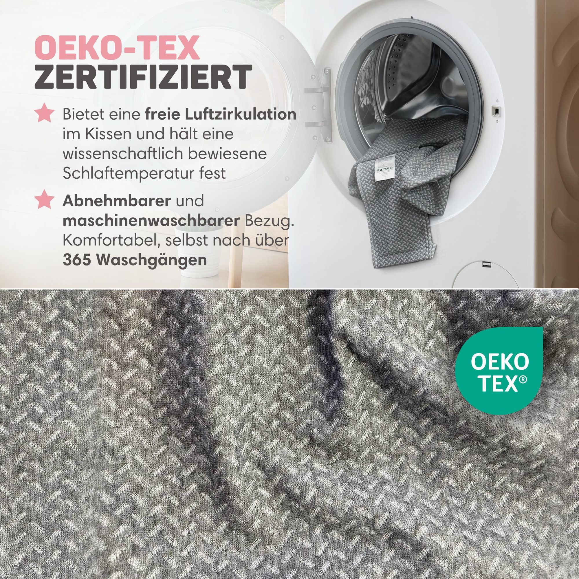 Vulpes Goods Stillkissen 3-in-1-60x72x16cm|U-förmig Schwangerschaftskissen für Babyunterstützung | Lagerungskissen Baby für Stillen| Stillkissen