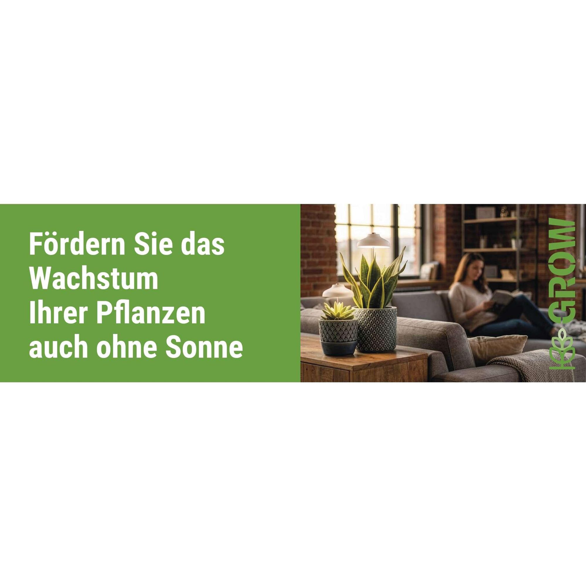 EMOS LED-Grow-Lampe für Zimmerpflanzen und Sukkulenten, Wachstumslampe in Schirm-Design mit Timer, höhenverstellbar, 235lm, 1,5m USB-Kabel, Z7901