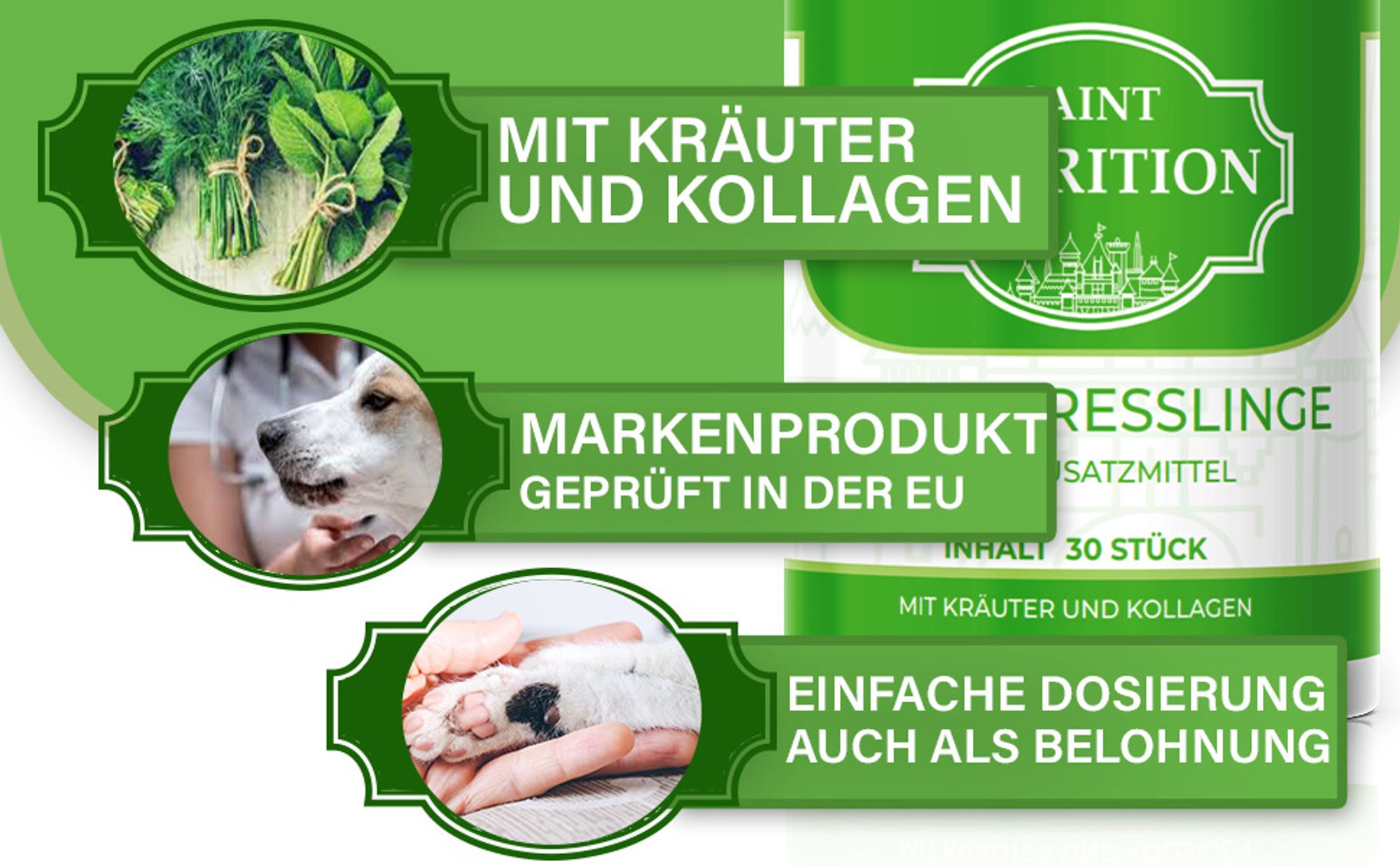 Saint Nutrition® Wurm Tabletten - Wurmmittel Hund - Εntwurmеn für Hunde - mit natürlichen Inhaltsstoffen - Wurmkur - für Hunde und Katzen