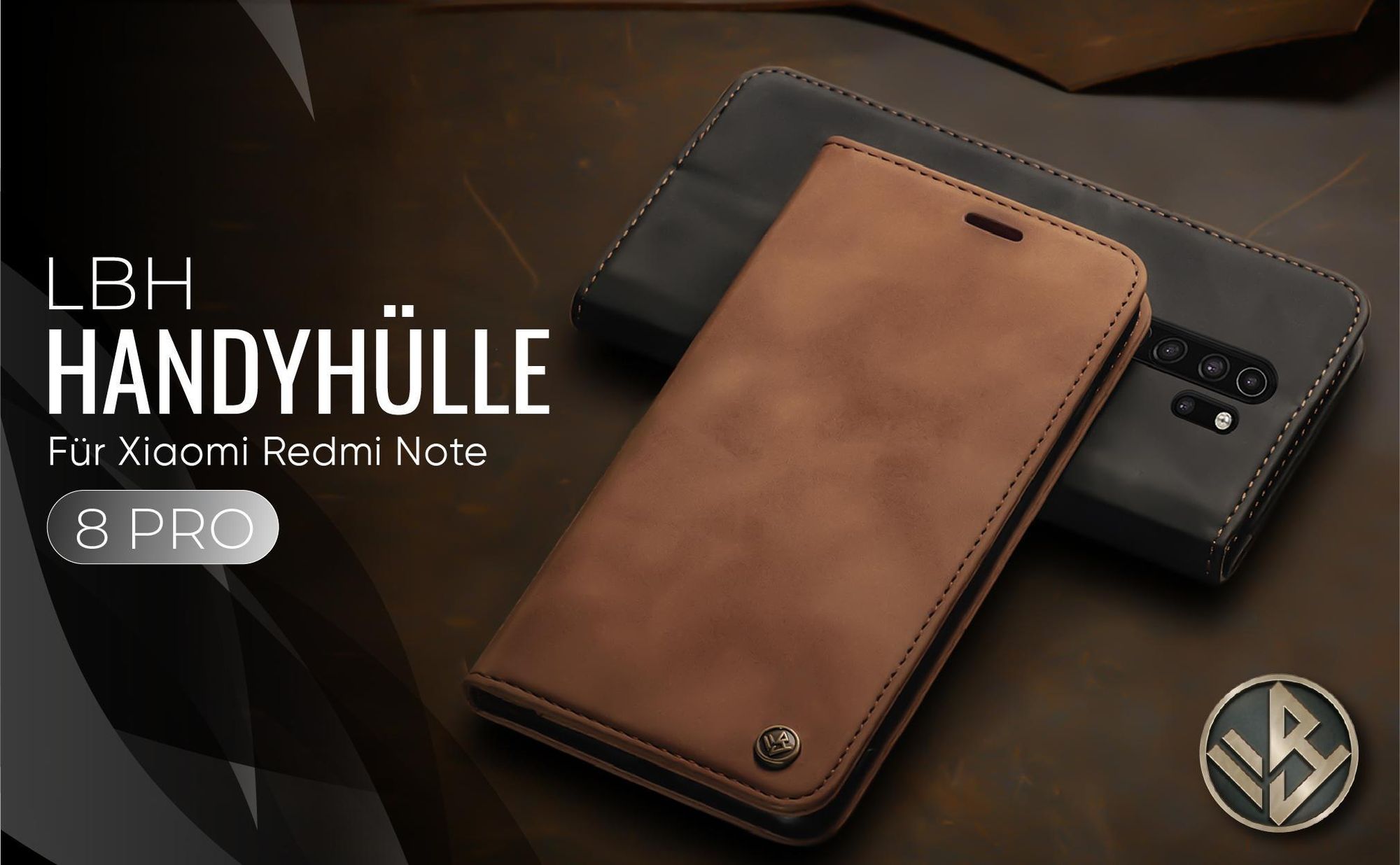 Hochwertige Klapphülle für Xiaomi Redmi Note 8 Pro im klassischen Design